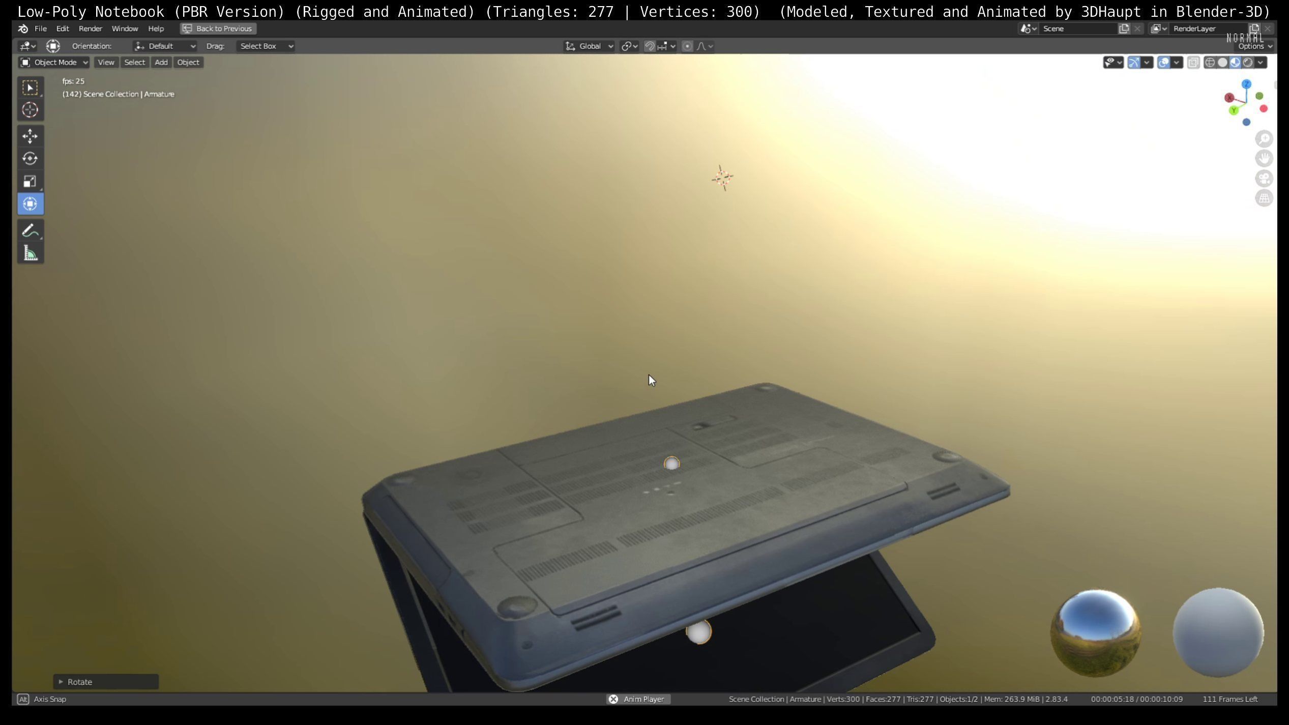 Lowpoly Notebook Blender-29 Version Low-poly 3D model_39