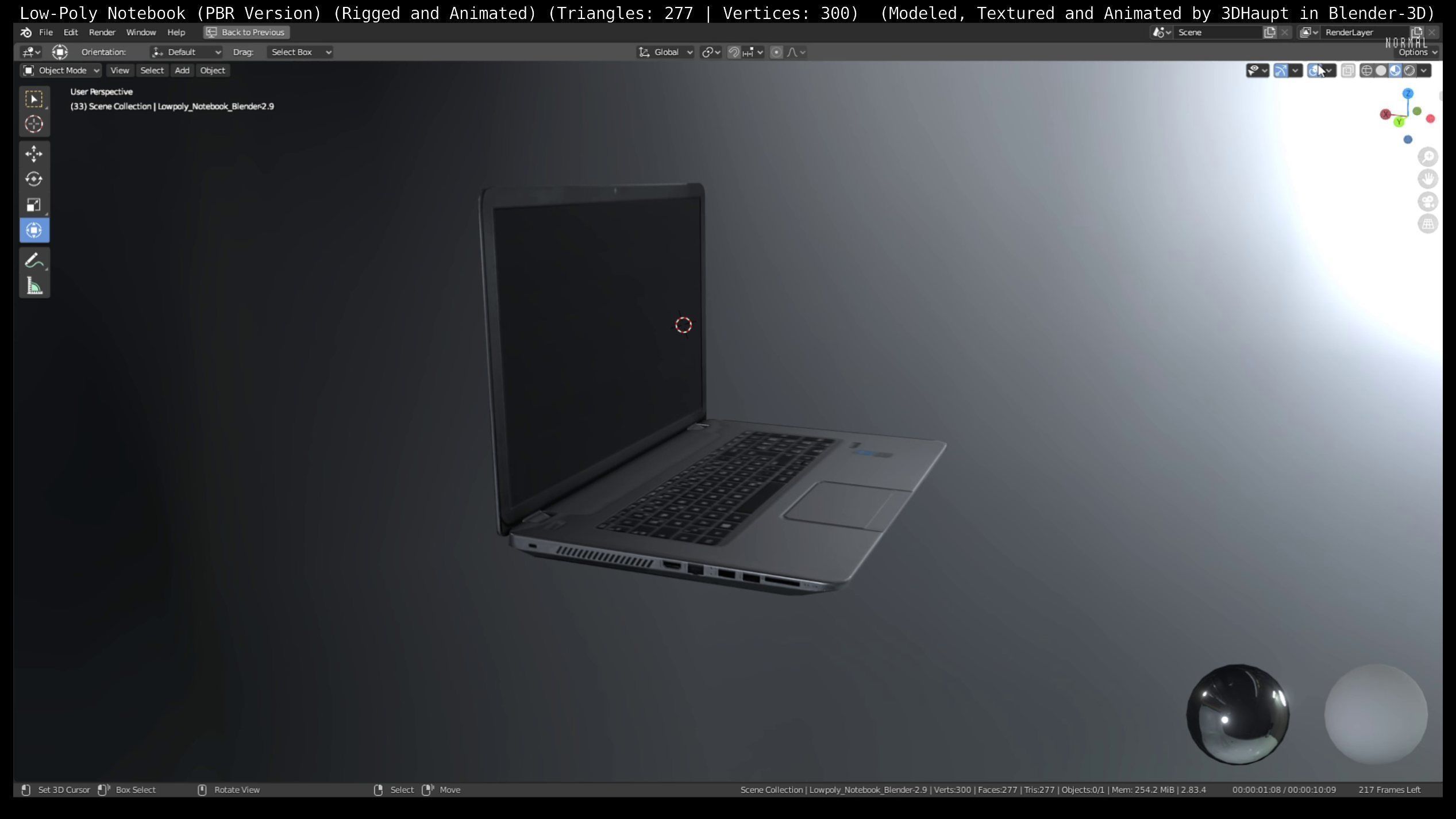 Lowpoly Notebook Blender-29 Version Low-poly 3D model_26