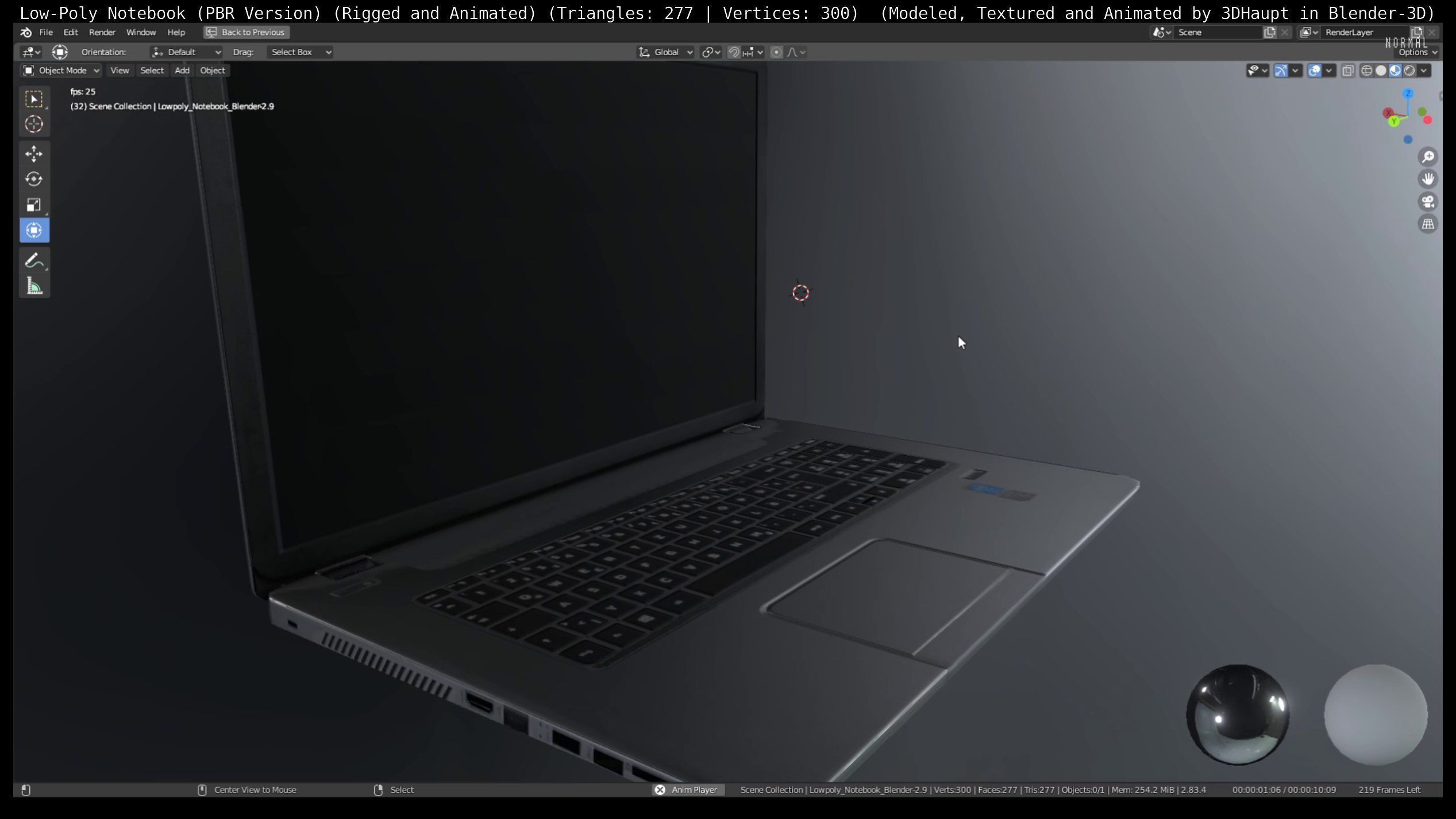 Lowpoly Notebook Blender-29 Version Low-poly 3D model_106