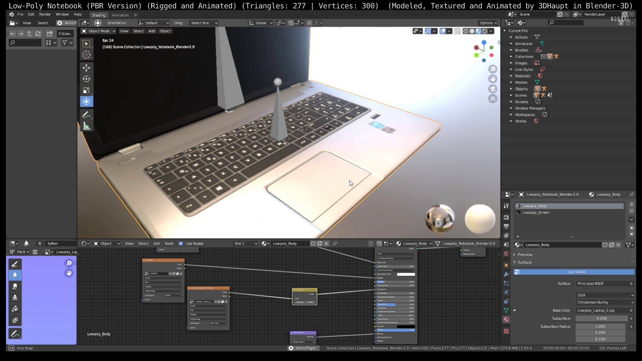Lowpoly Notebook Blender-29 Version Low-poly 3D model_102