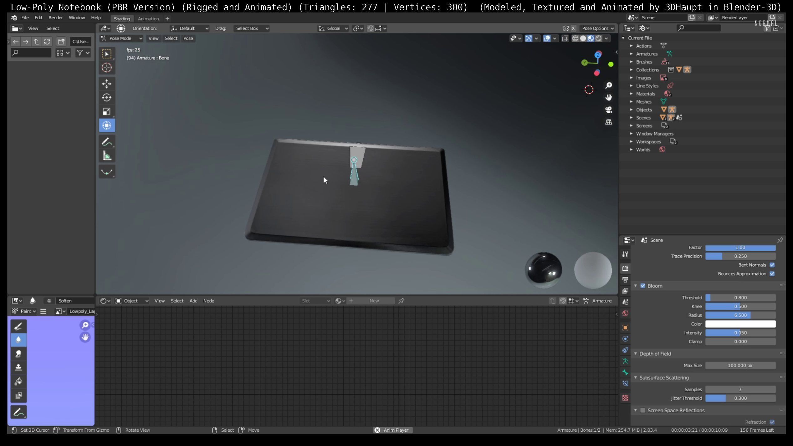 Lowpoly Notebook Blender-29 Version Low-poly 3D model_33