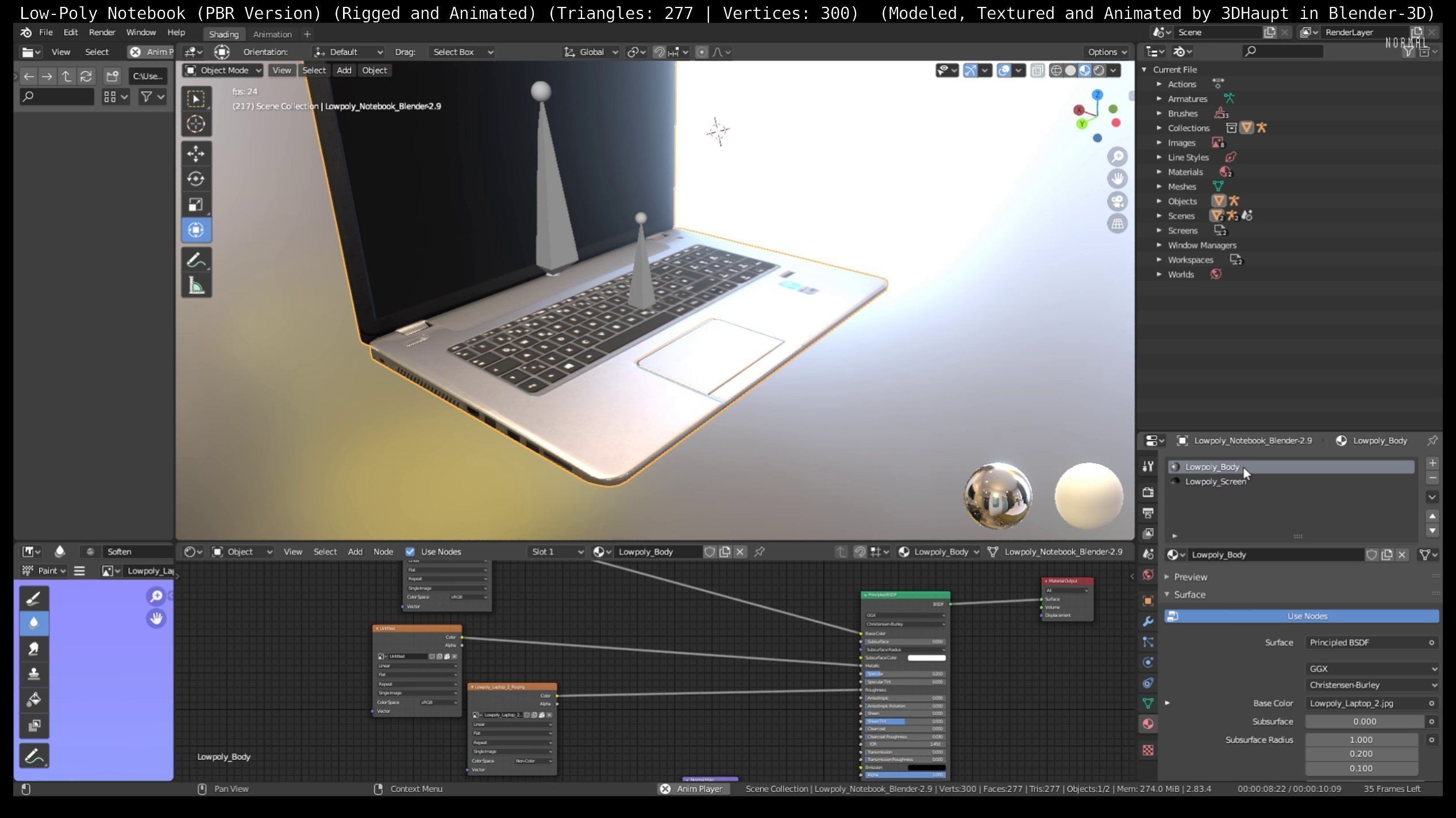 Lowpoly Notebook Blender-29 Version Low-poly 3D model_98