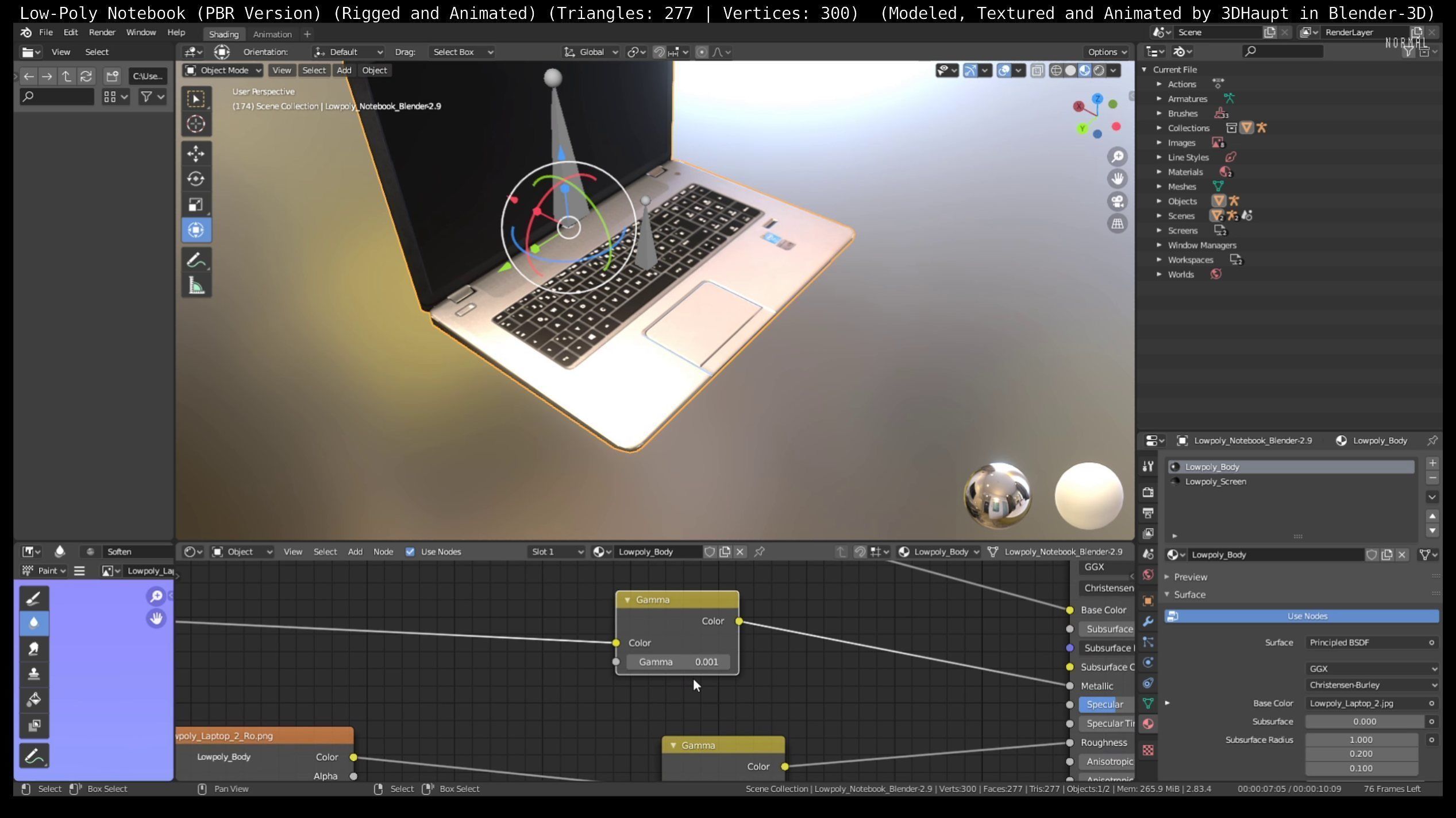 Lowpoly Notebook Blender-29 Version Low-poly 3D model_62
