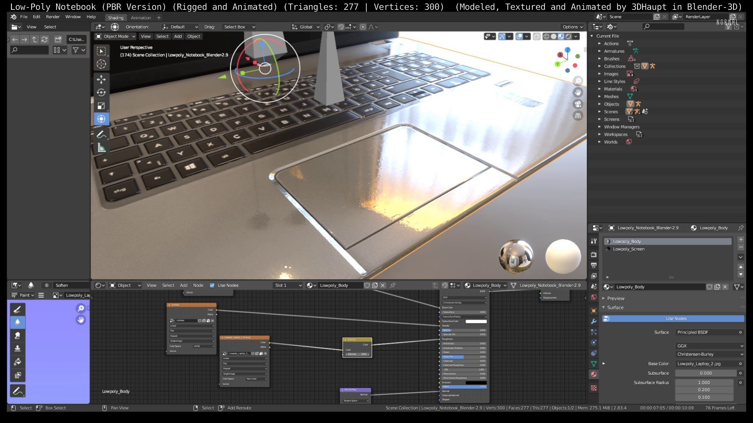 Lowpoly Notebook Blender-29 Version Low-poly 3D model_80
