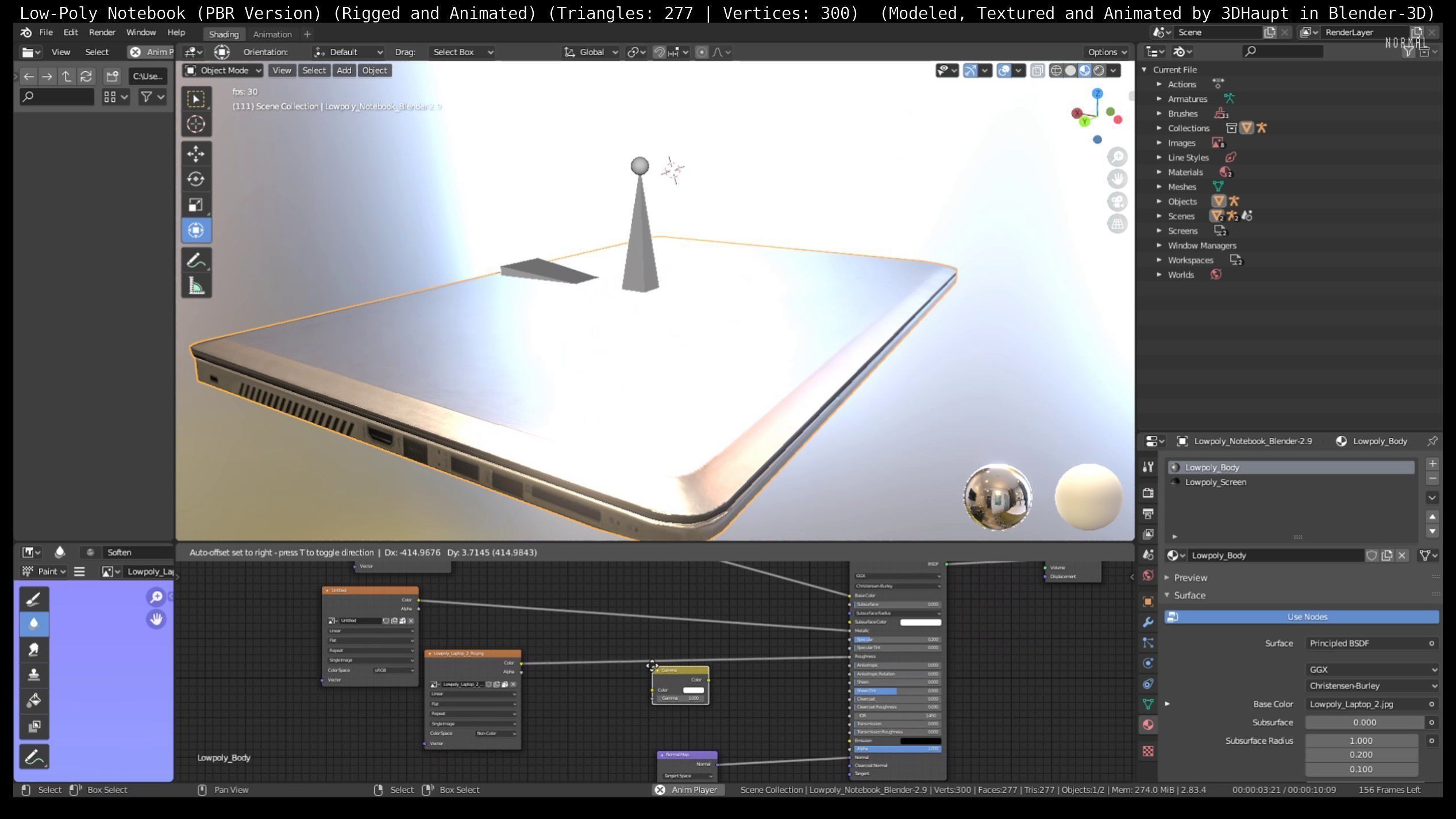 Lowpoly Notebook Blender-29 Version Low-poly 3D model_48