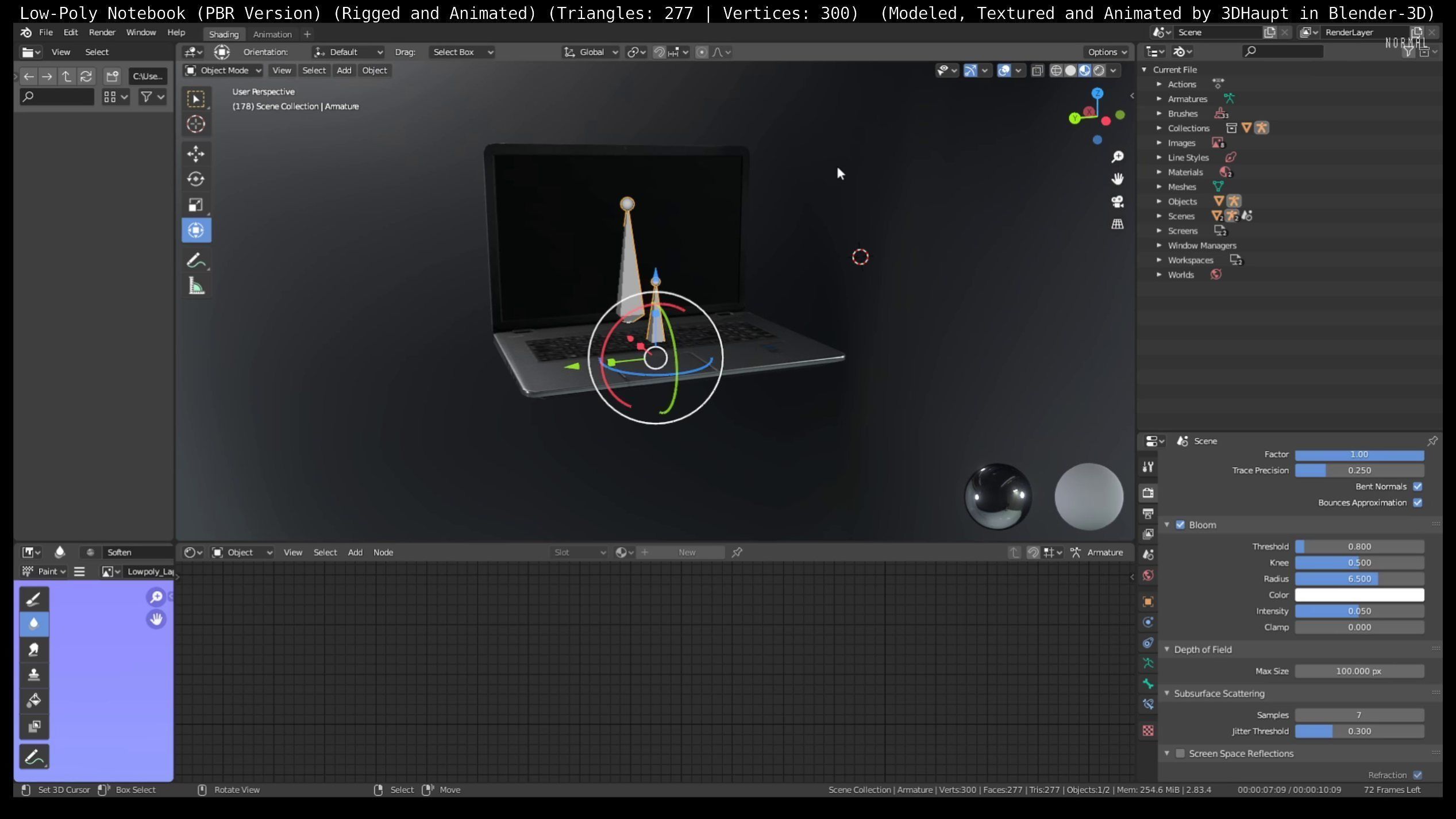 Lowpoly Notebook Blender-29 Version Low-poly 3D model_100