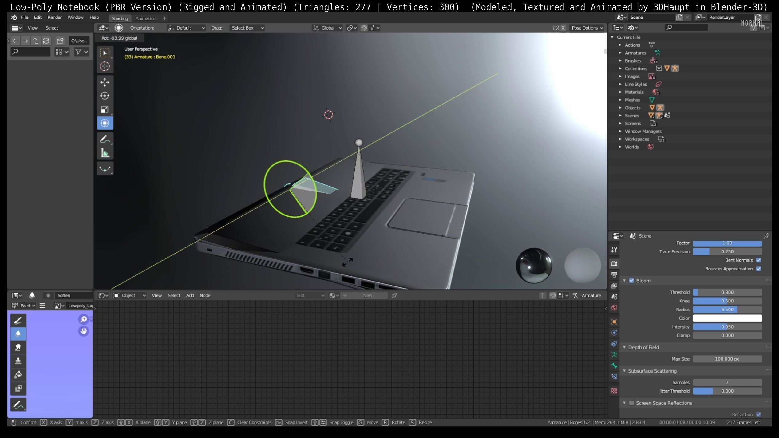 Lowpoly Notebook Blender-29 Version Low-poly 3D model_58