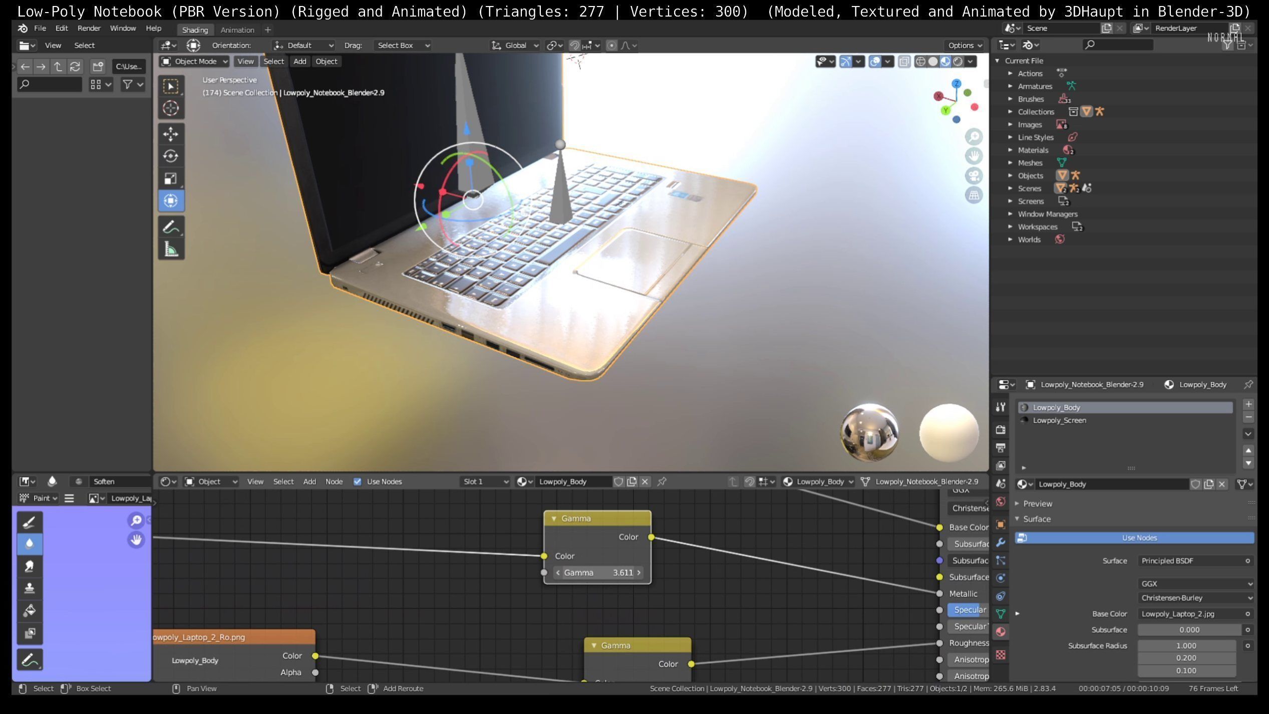 Lowpoly Notebook Blender-29 Version Low-poly 3D model_107