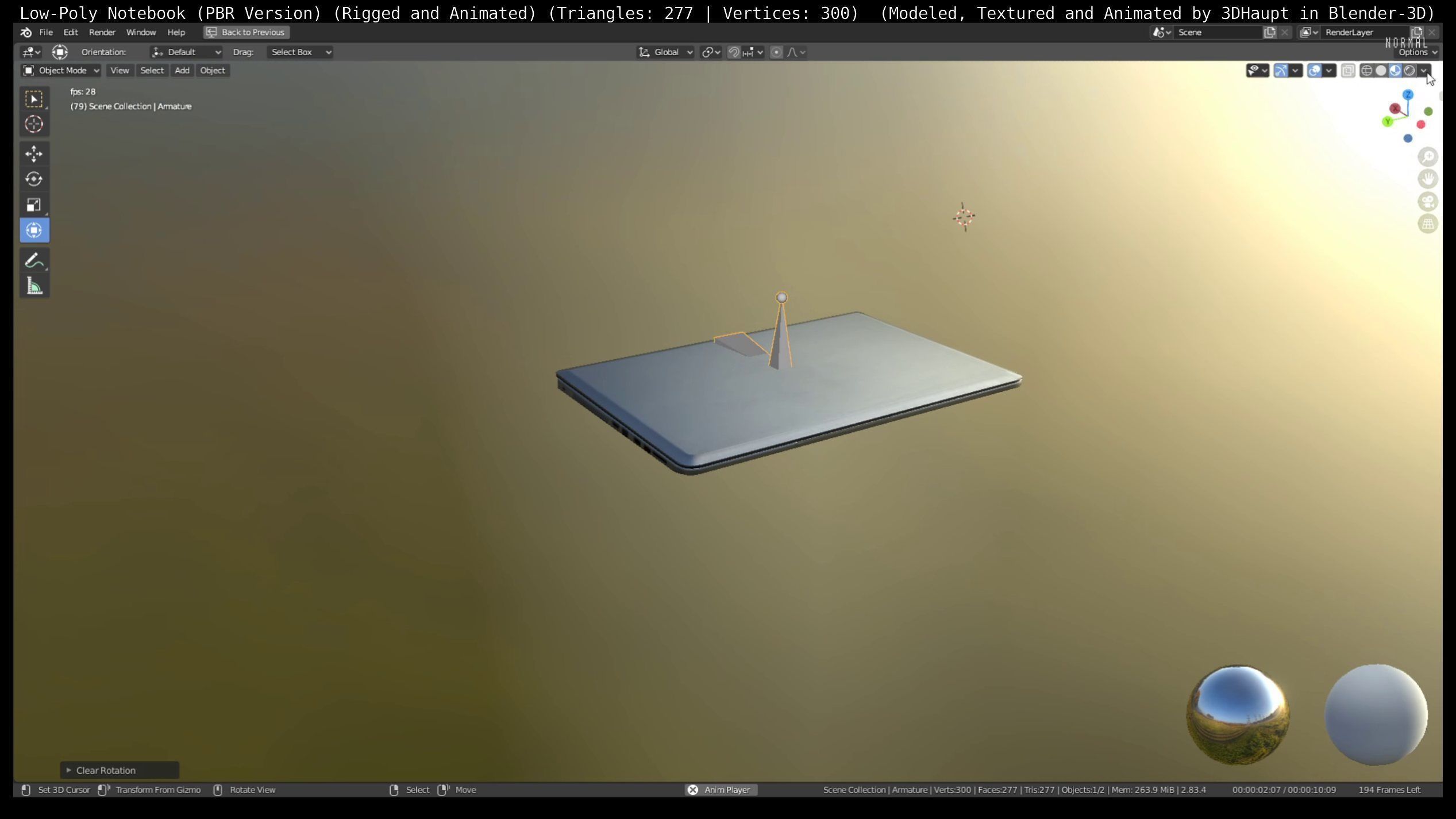 Lowpoly Notebook Blender-29 Version Low-poly 3D model_67