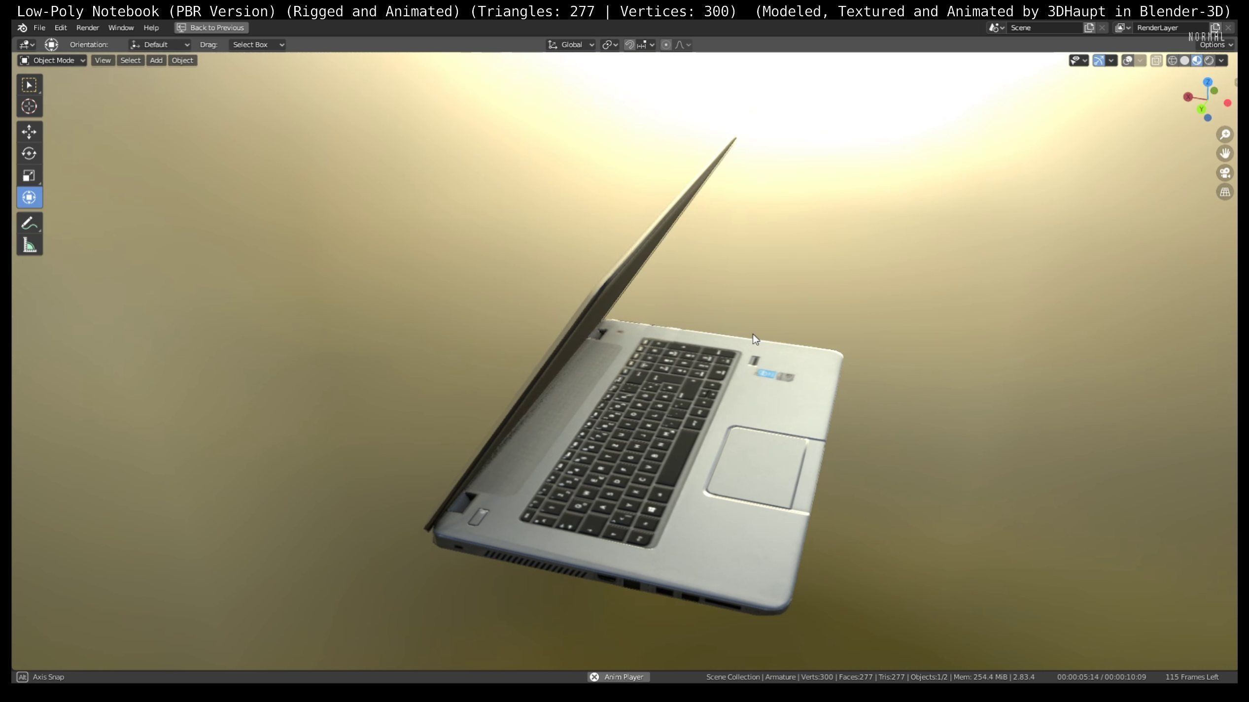 Lowpoly Notebook Blender-29 Version Low-poly 3D model_36