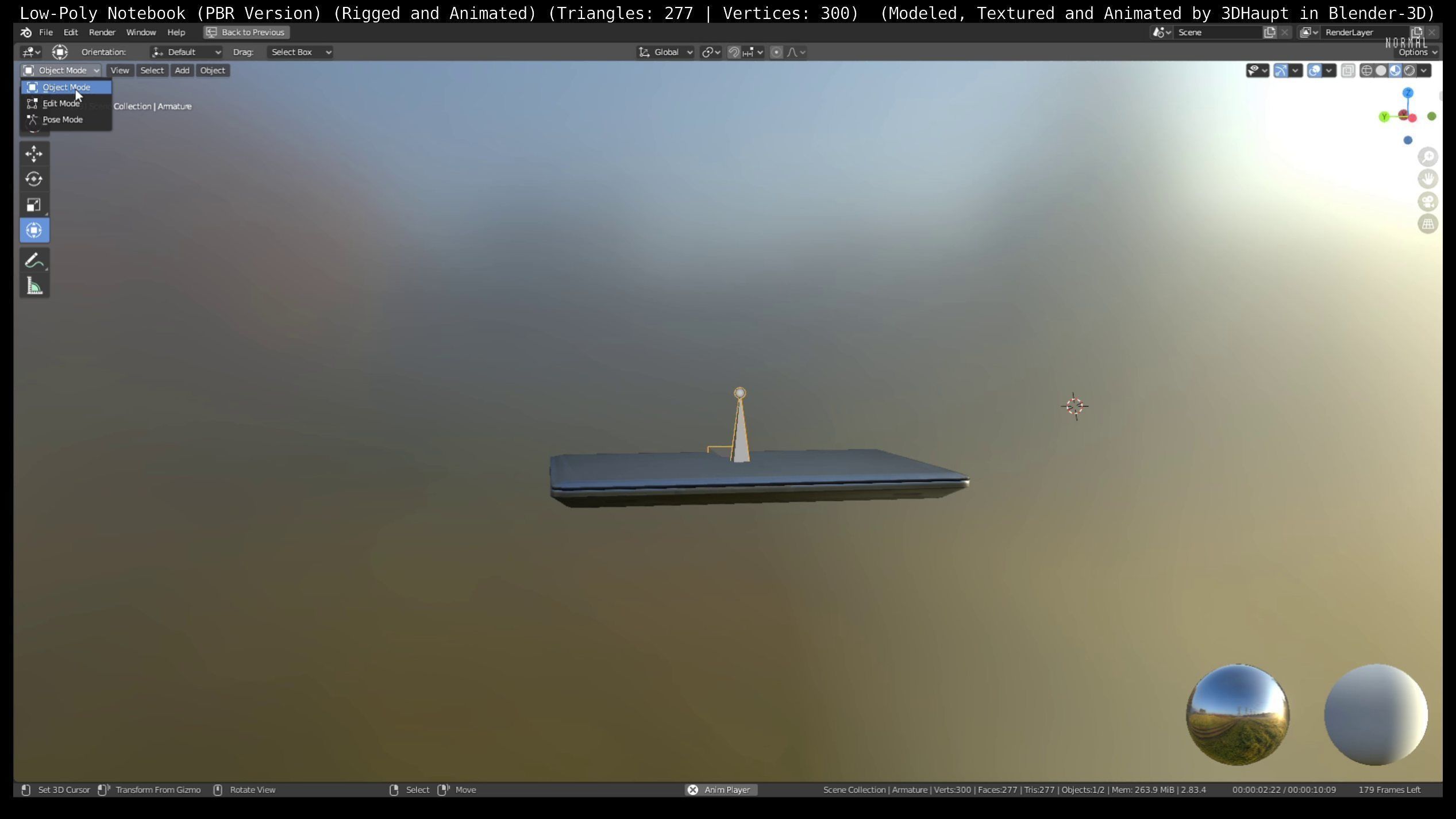 Lowpoly Notebook Blender-29 Version Low-poly 3D model_110