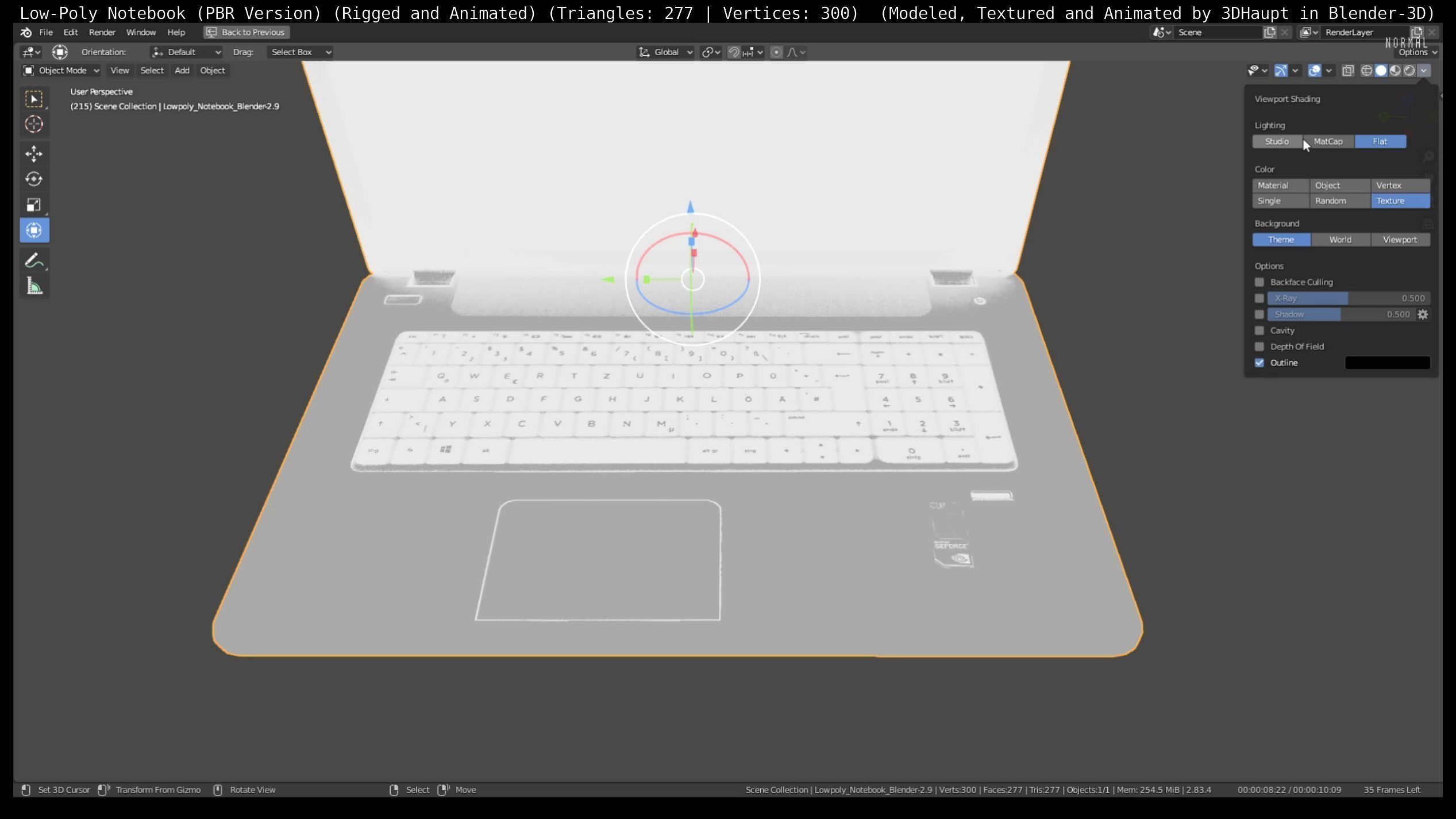 Lowpoly Notebook Blender-29 Version Low-poly 3D model_53