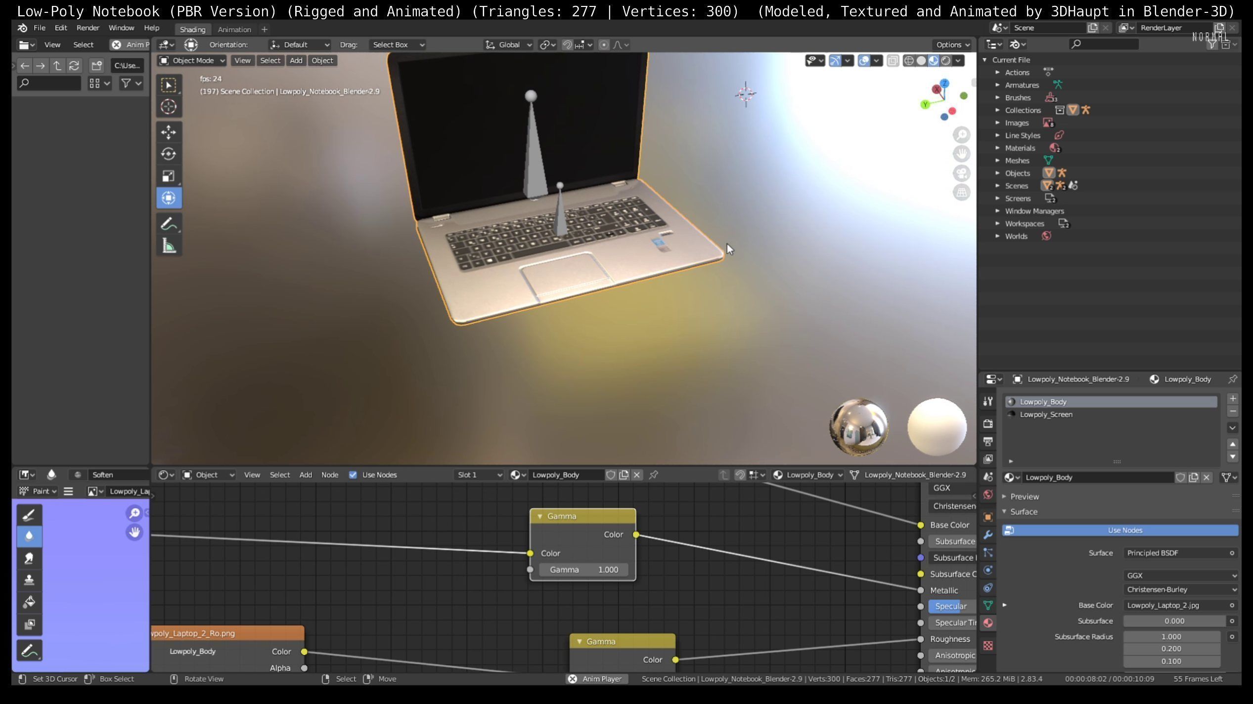 Lowpoly Notebook Blender-29 Version Low-poly 3D model_75