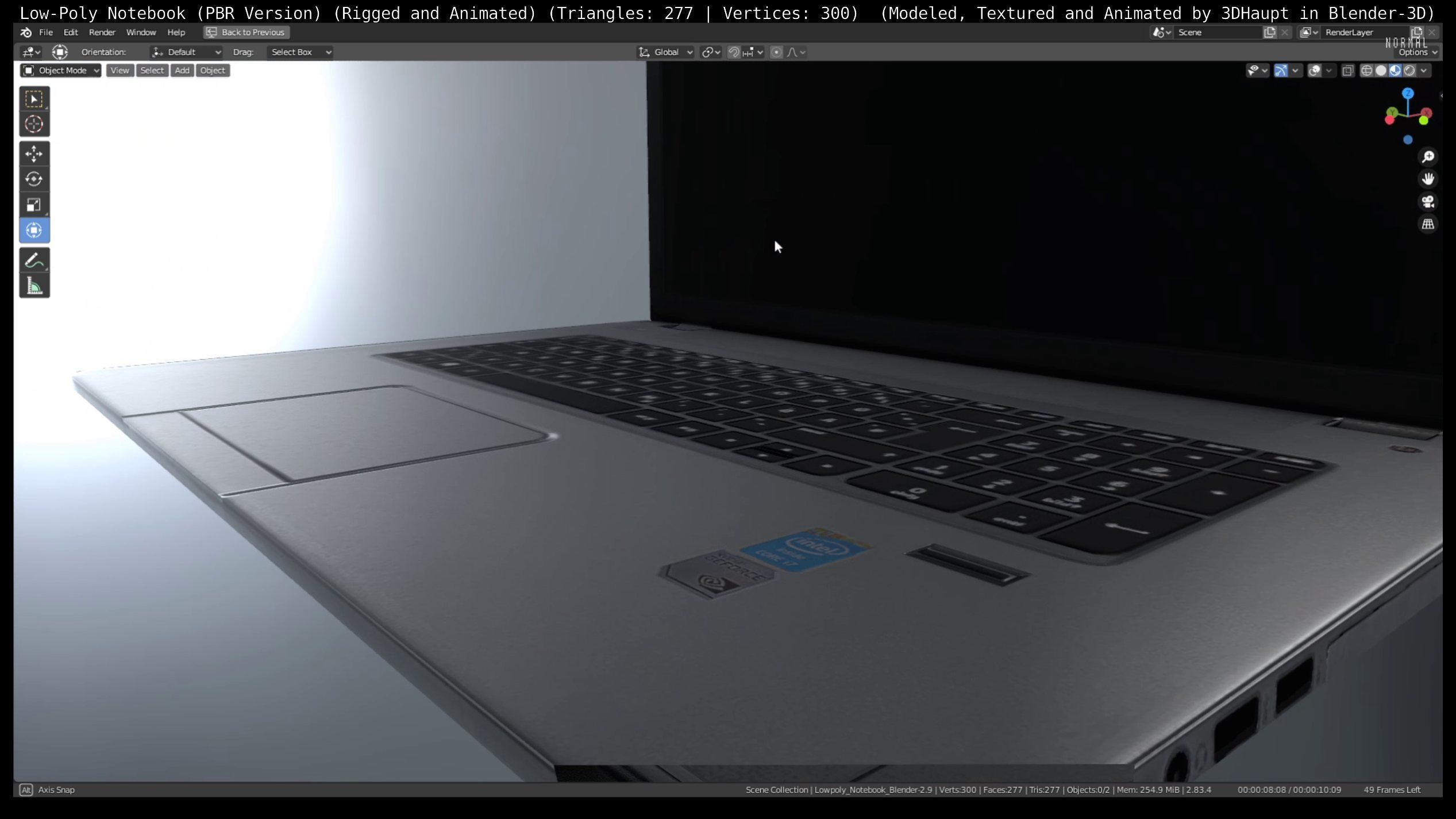 Lowpoly Notebook Blender-29 Version Low-poly 3D model_13