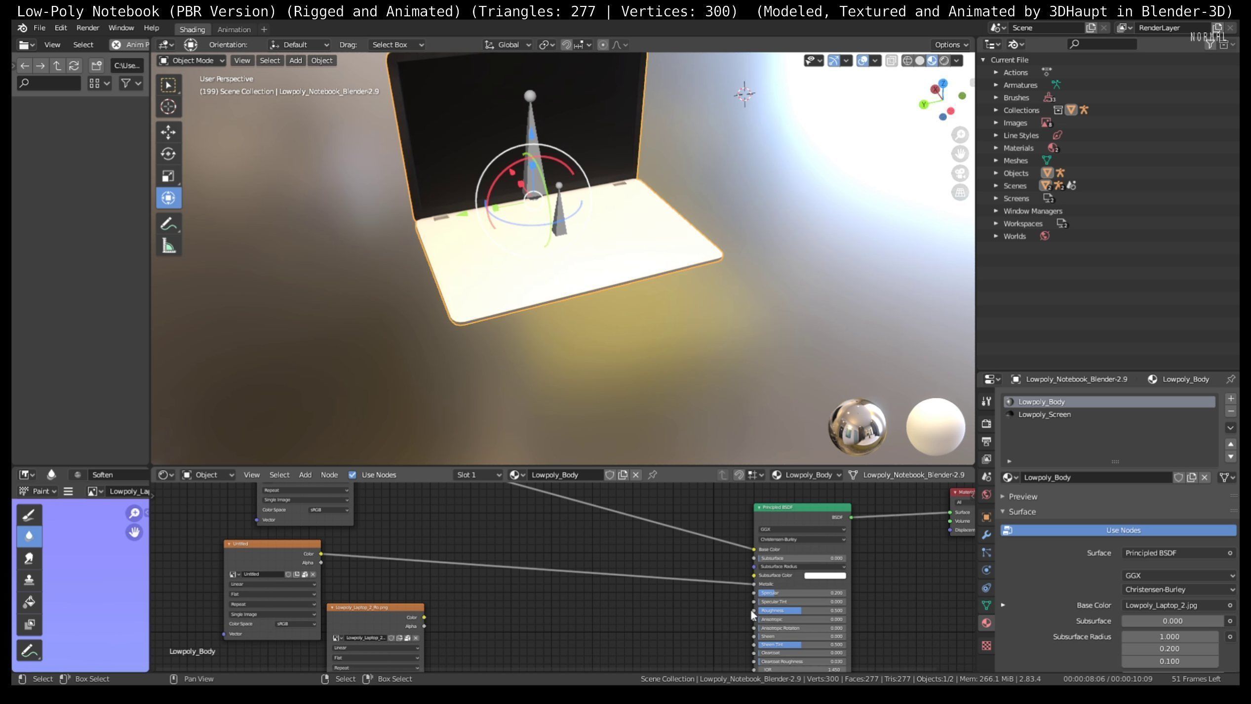 Lowpoly Notebook Blender-29 Version Low-poly 3D model_99