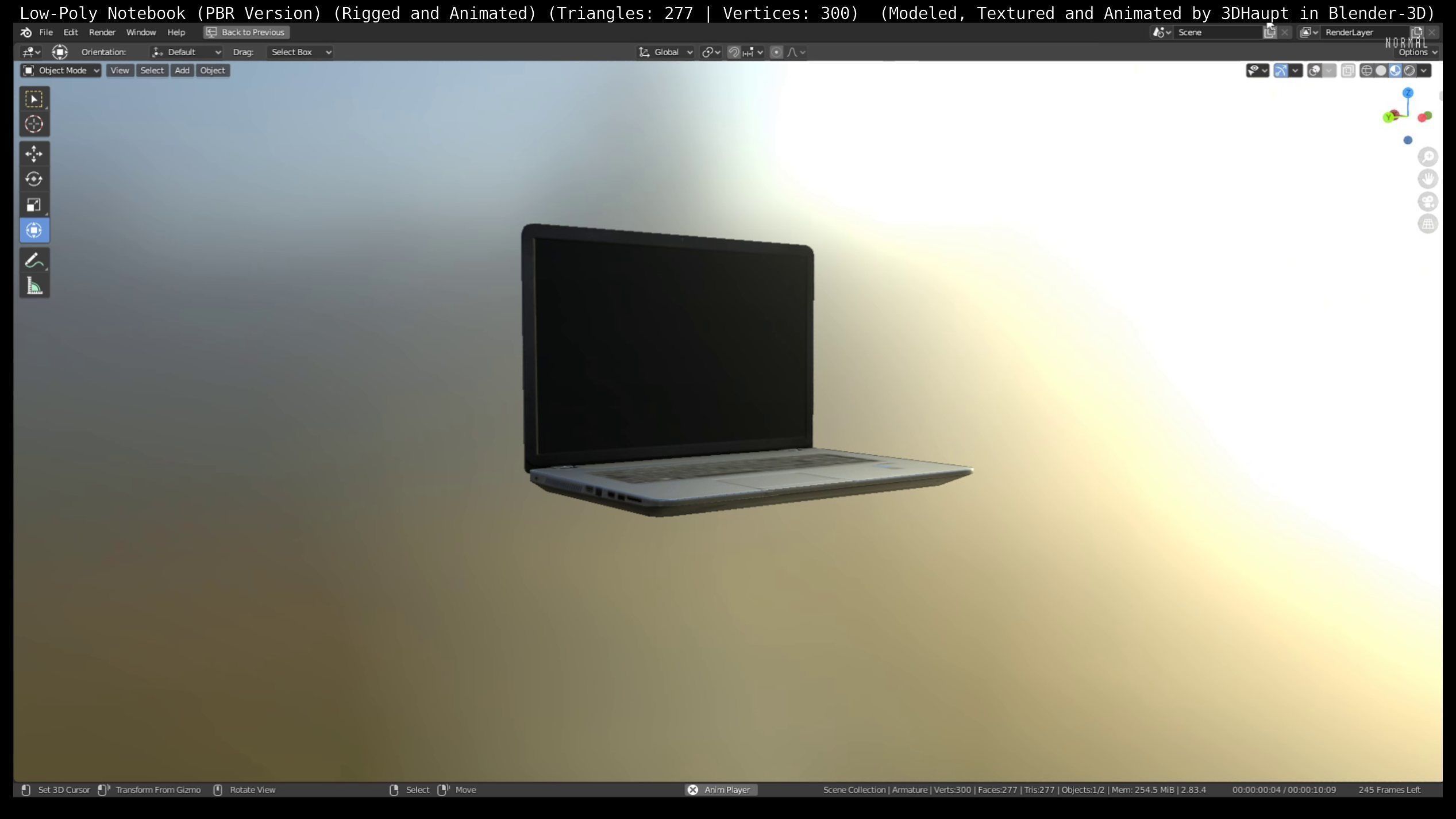 Lowpoly Notebook Blender-29 Version Low-poly 3D model_55