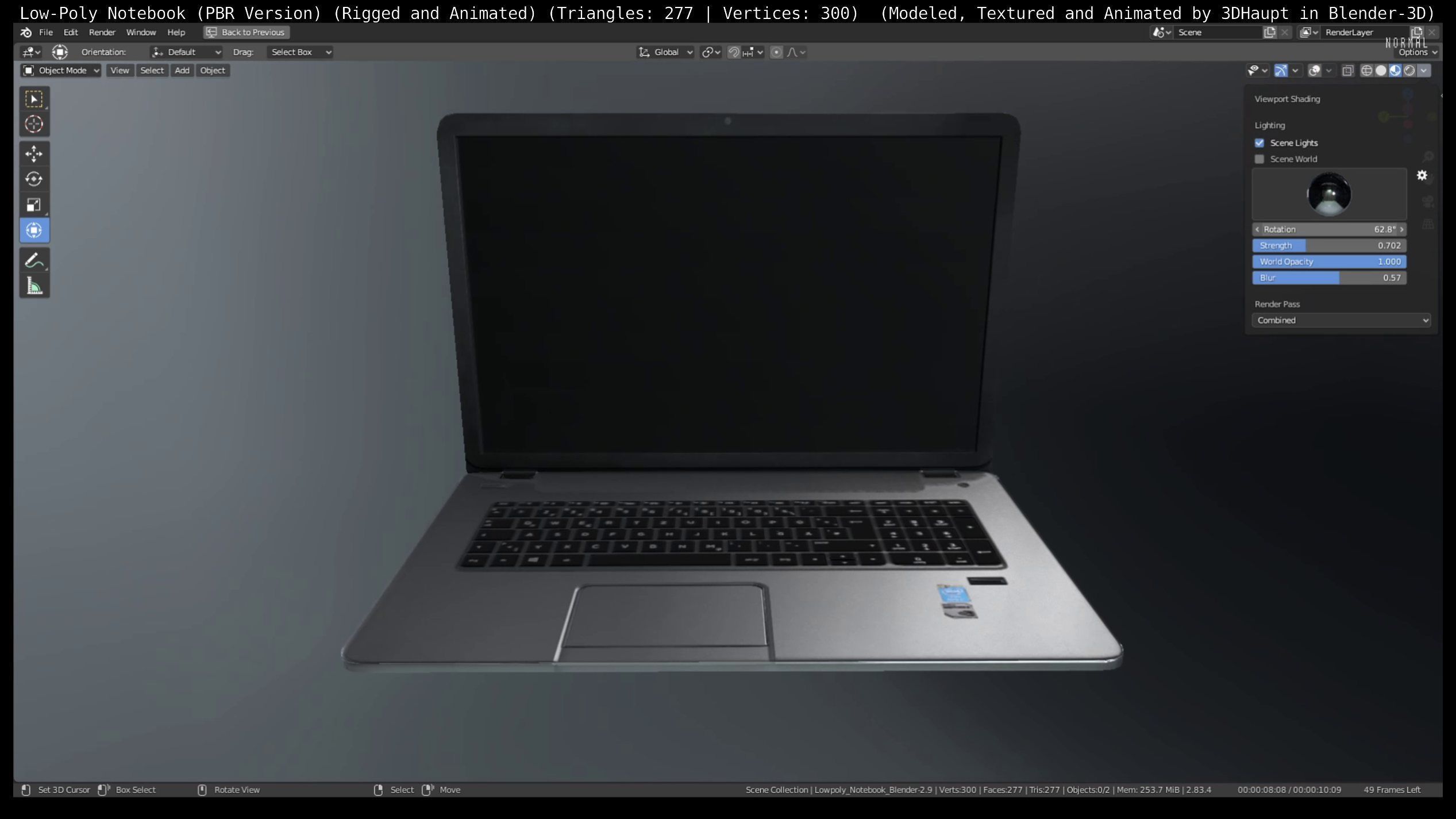 Lowpoly Notebook Blender-29 Version Low-poly 3D model_85