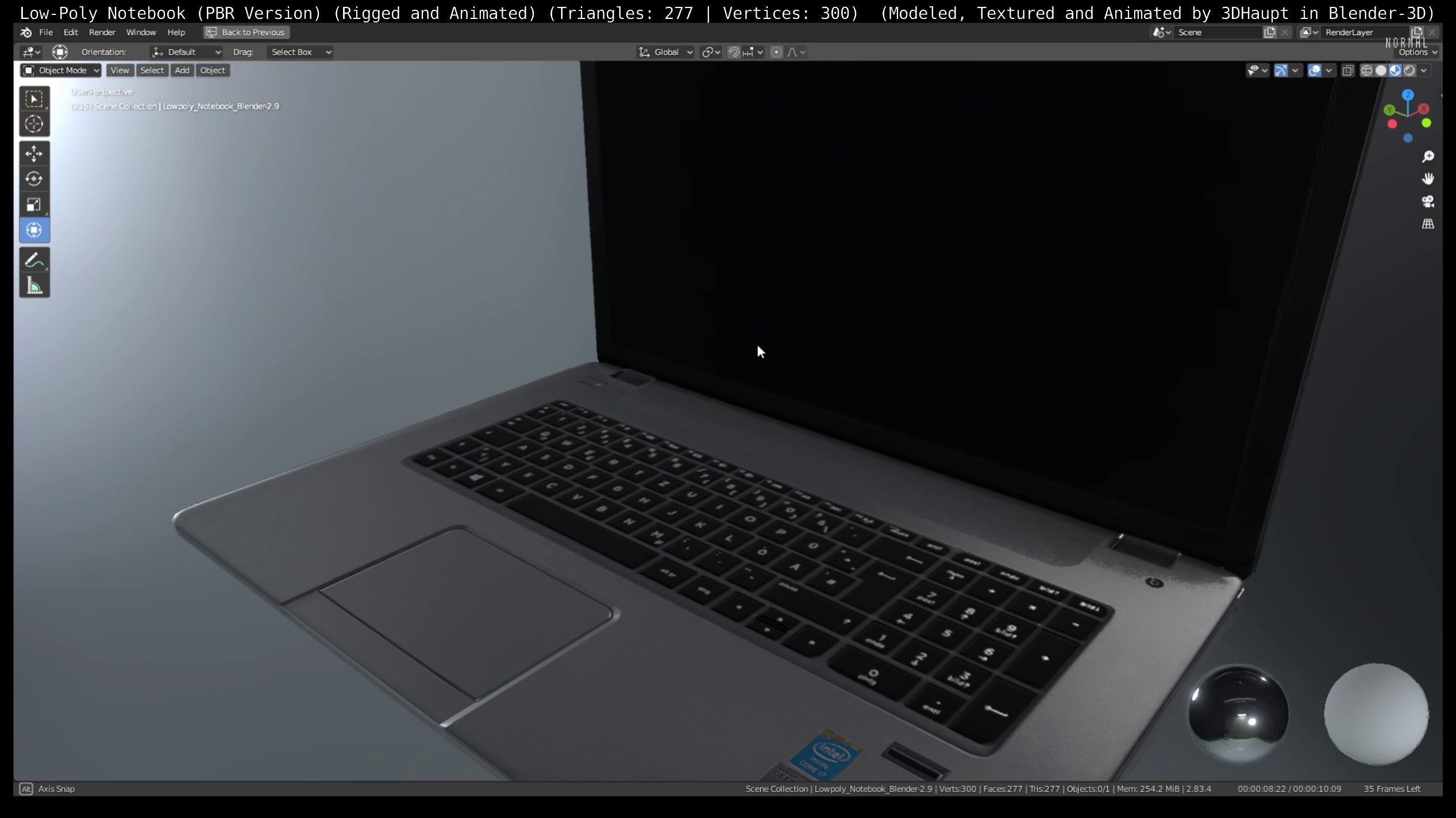 Lowpoly Notebook Blender-29 Version Low-poly 3D model_23