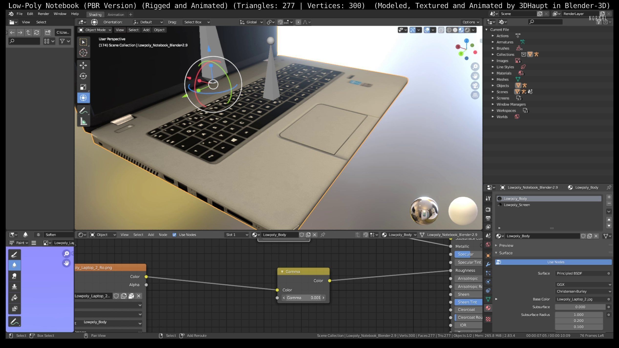 Lowpoly Notebook Blender-29 Version Low-poly 3D model_51