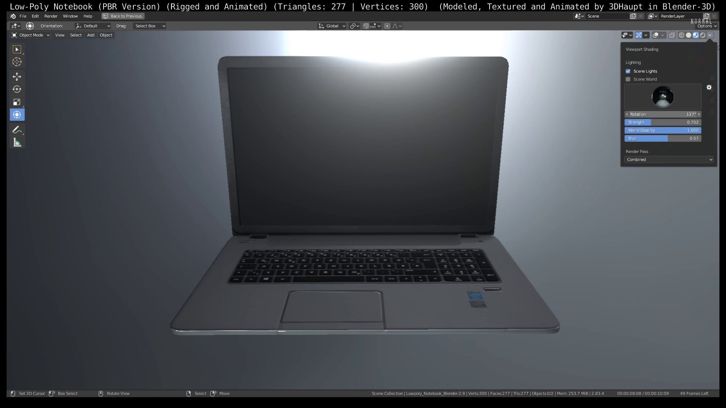 Lowpoly Notebook Blender-29 Version Low-poly 3D model_11