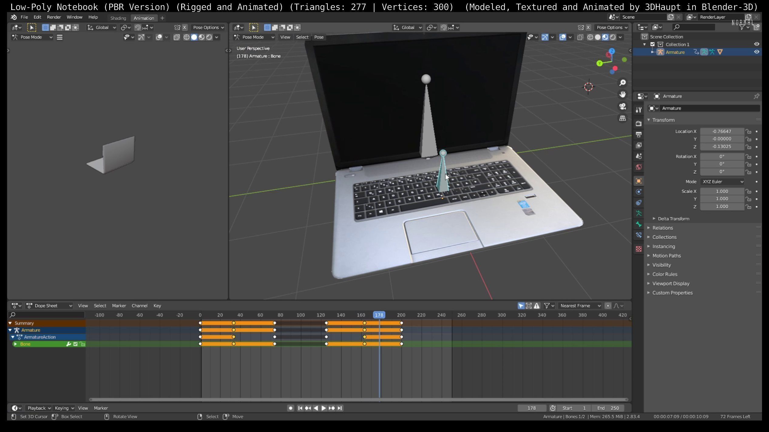 Lowpoly Notebook Blender-29 Version Low-poly 3D model_72