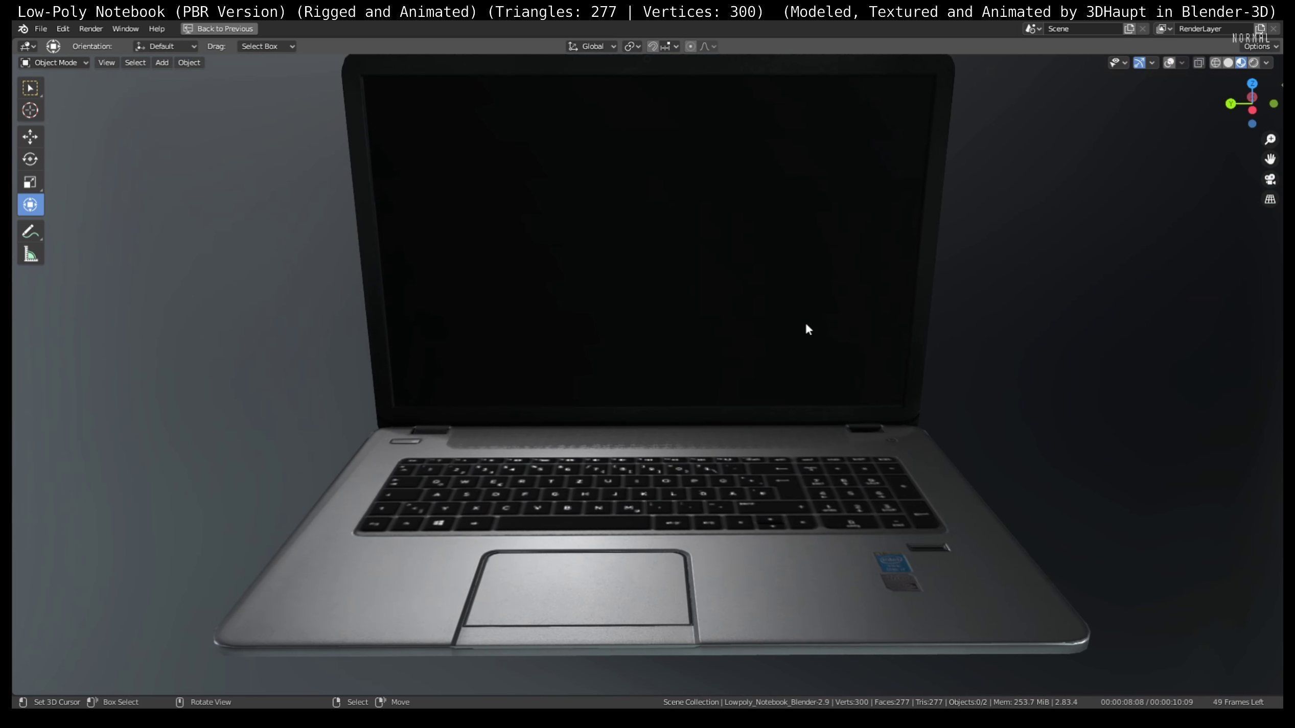 Lowpoly Notebook Blender-29 Version Low-poly 3D model_12