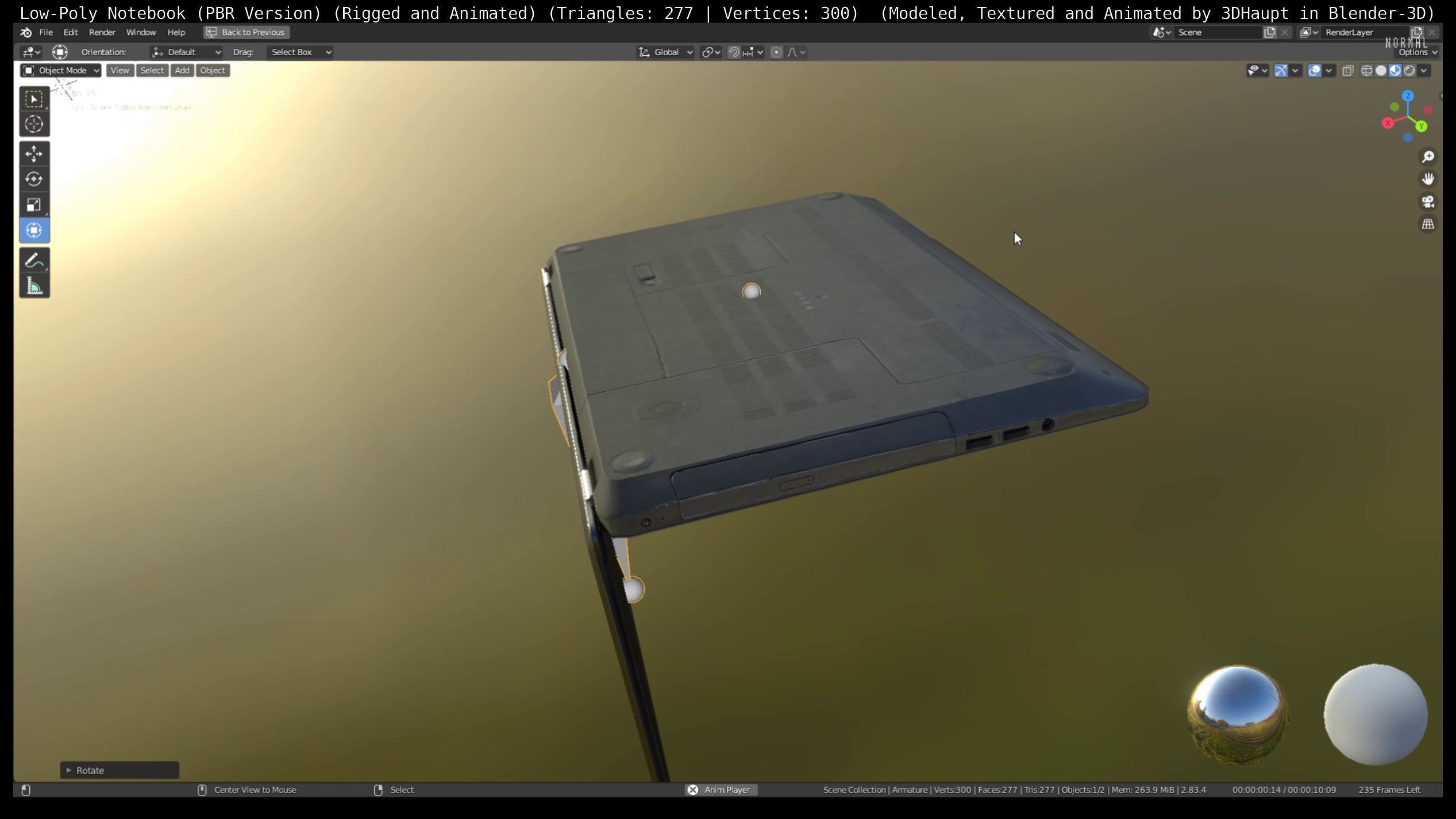 Lowpoly Notebook Blender-29 Version Low-poly 3D model_103