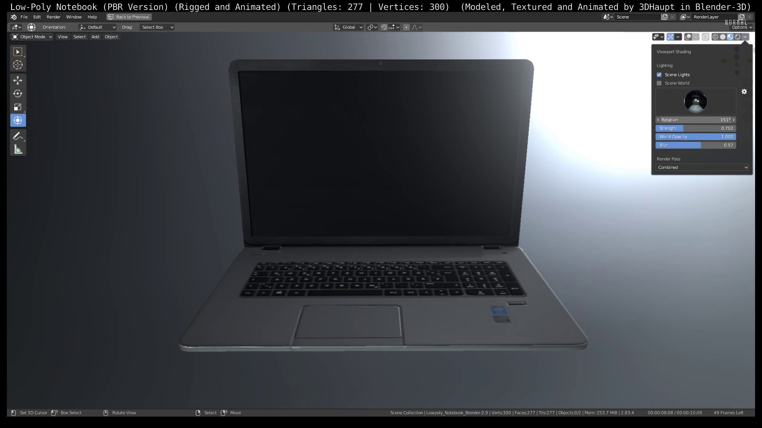 Lowpoly Notebook Blender-29 Version Low-poly 3D model_61