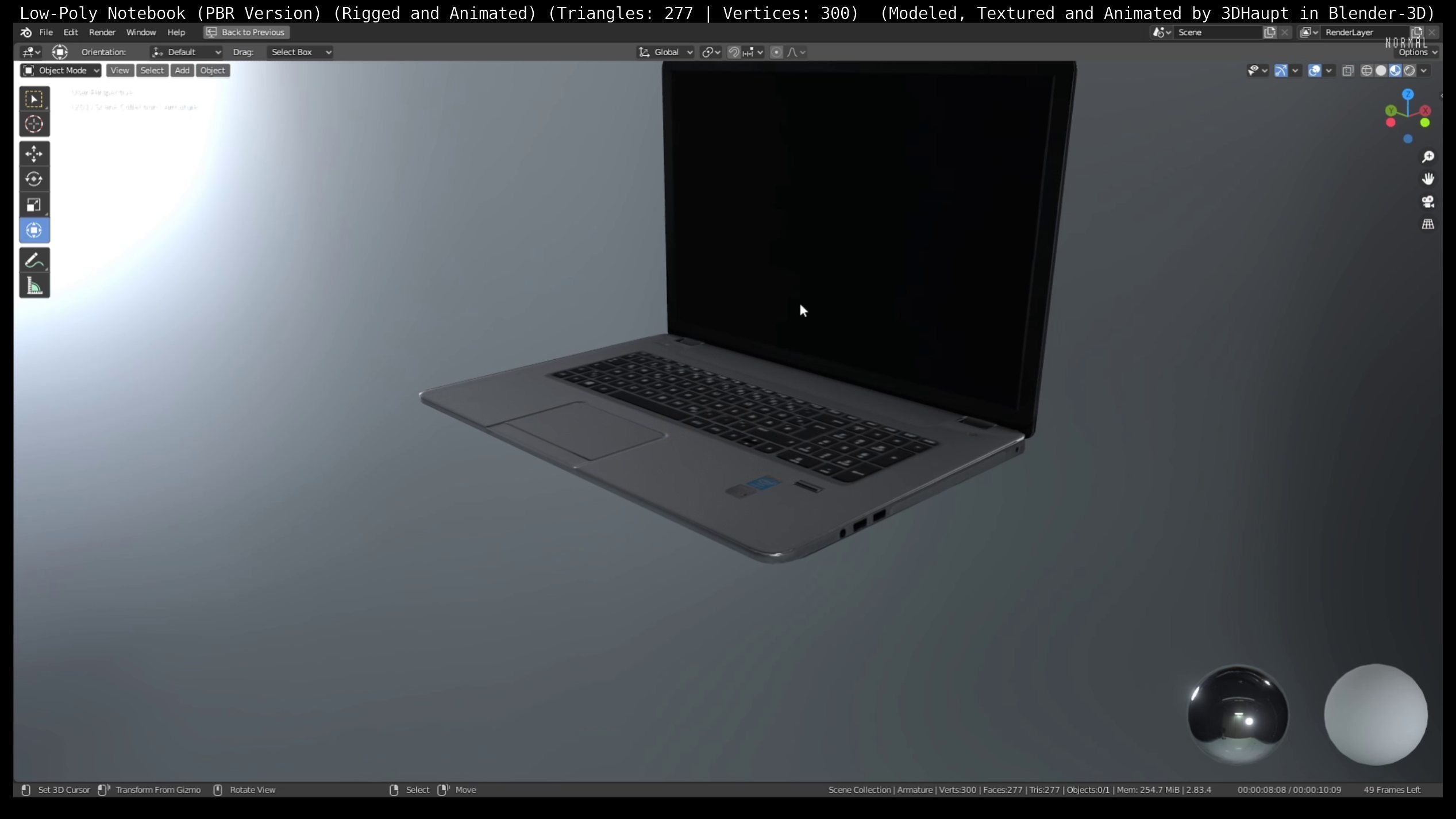 Lowpoly Notebook Blender-29 Version Low-poly 3D model_73