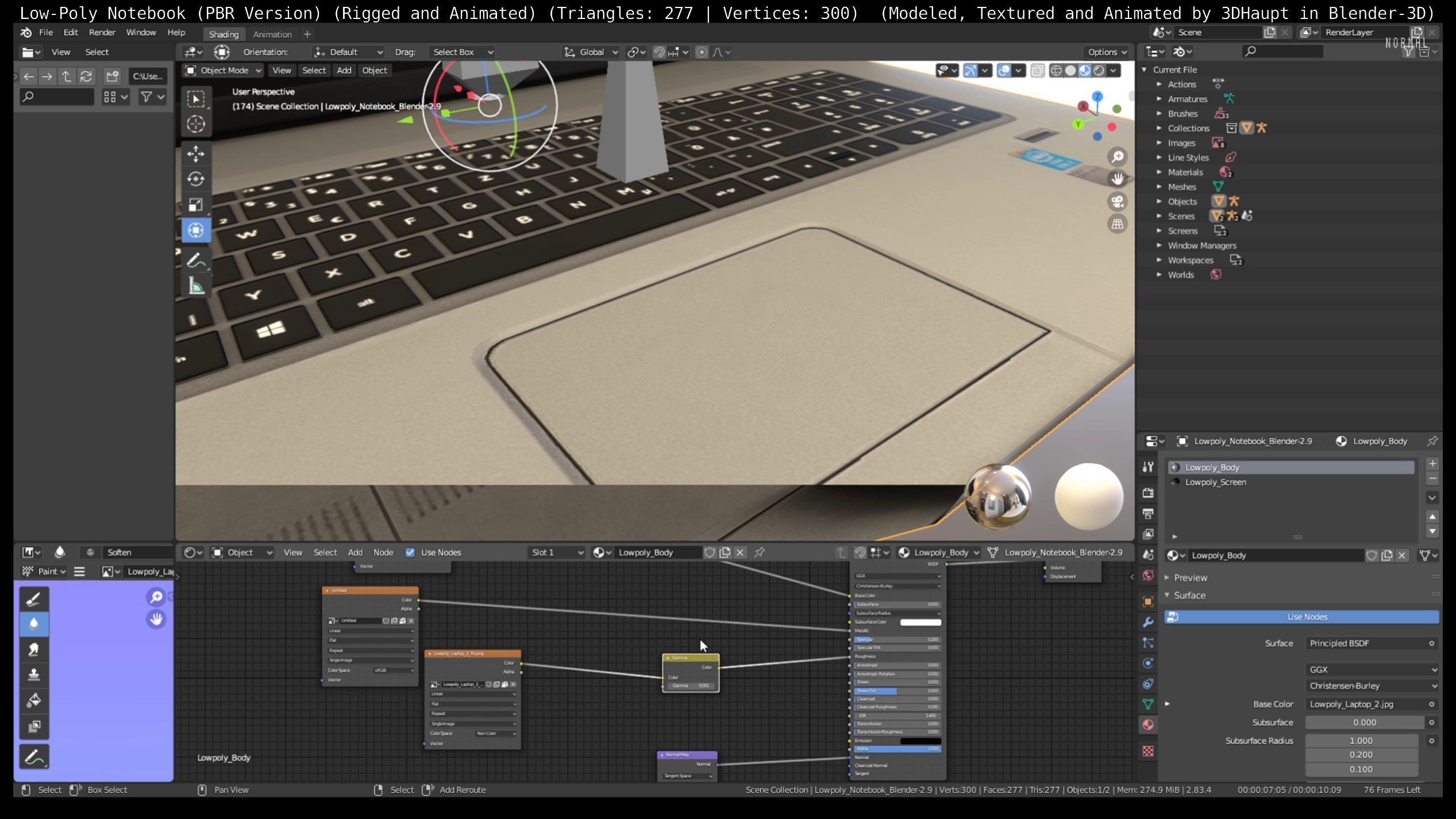Lowpoly Notebook Blender-29 Version Low-poly 3D model_83