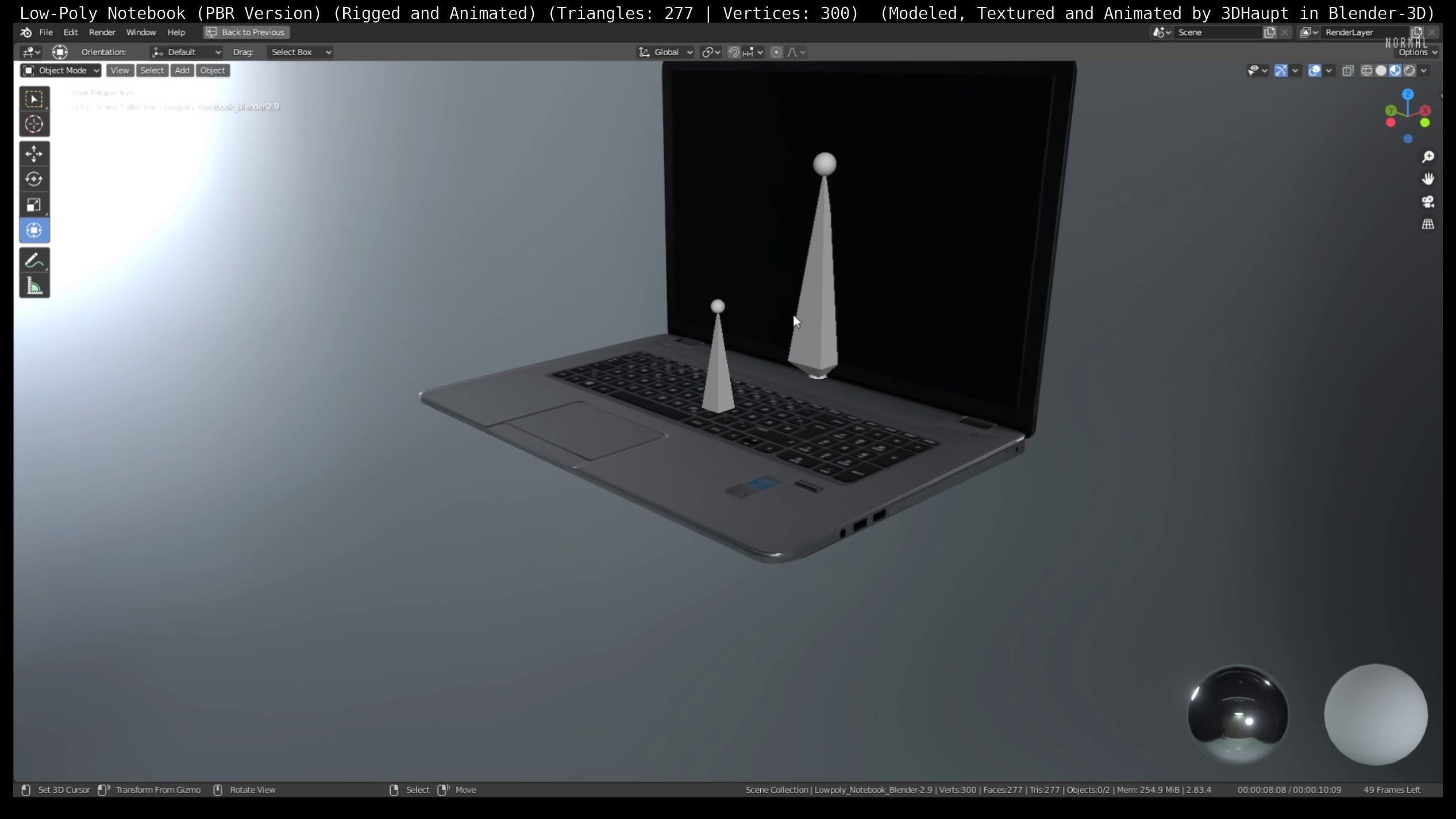 Lowpoly Notebook Blender-29 Version Low-poly 3D model_17