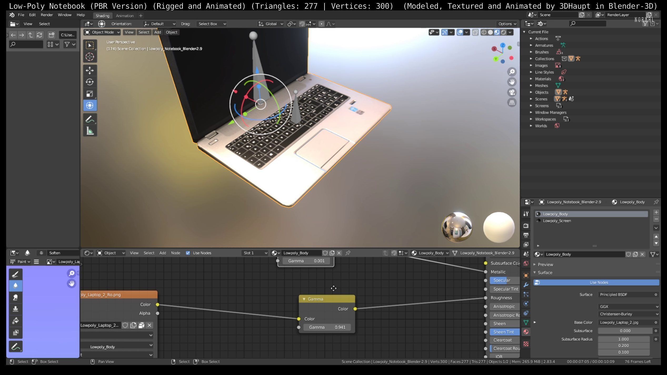 Lowpoly Notebook Blender-29 Version Low-poly 3D model_86
