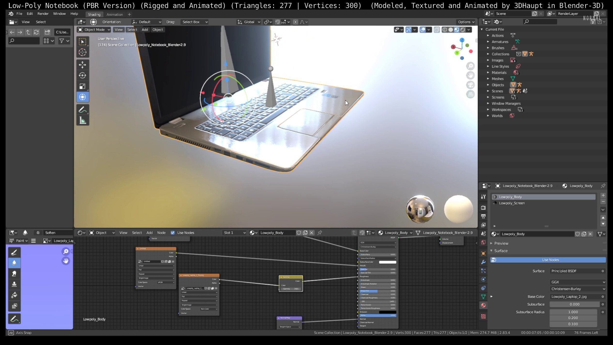 Lowpoly Notebook Blender-29 Version Low-poly 3D model_112