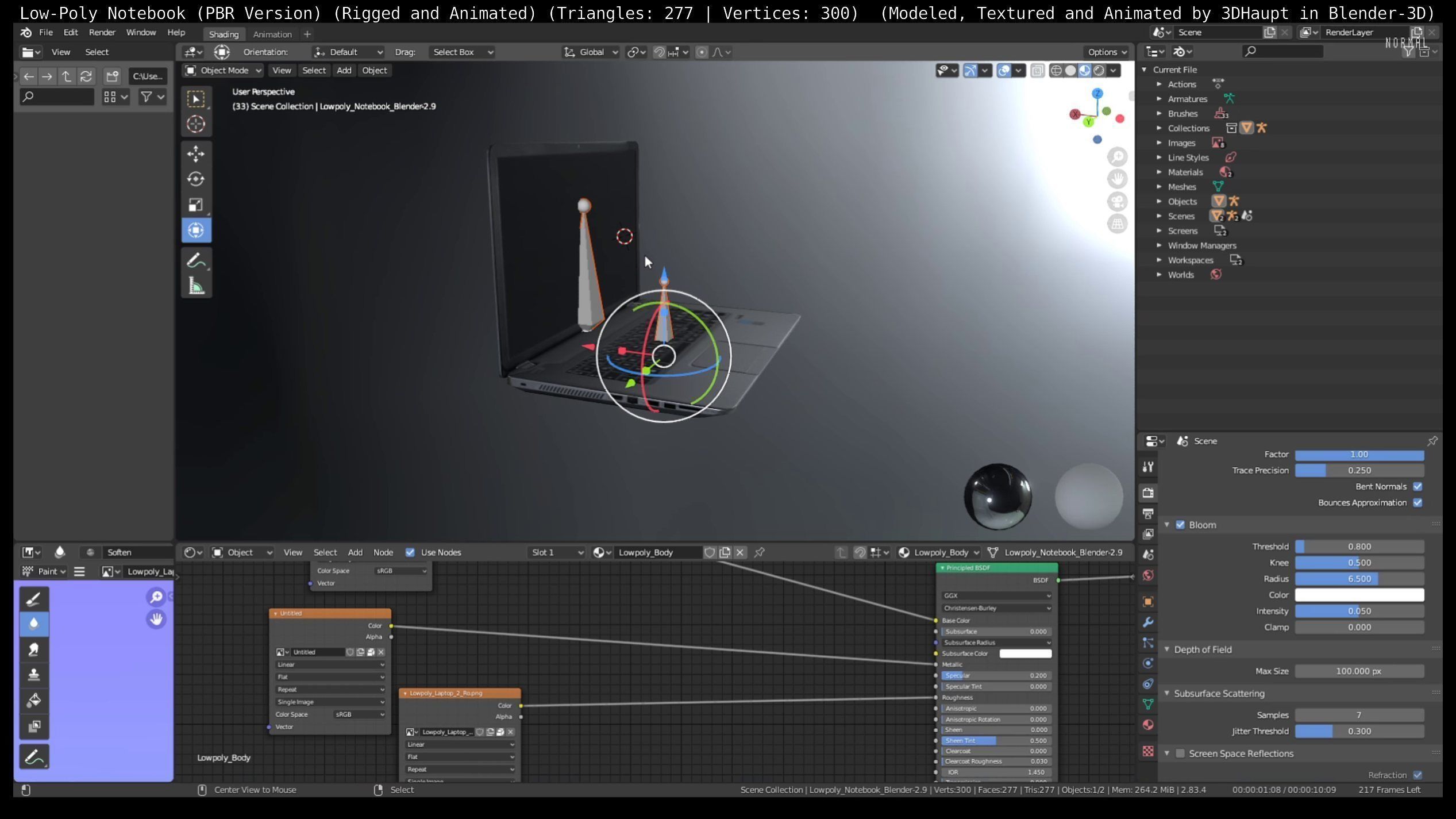 Lowpoly Notebook Blender-29 Version Low-poly 3D model_27