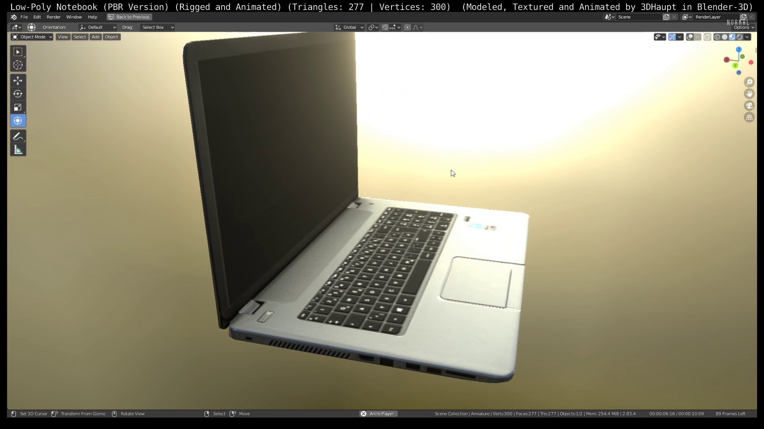 Lowpoly Notebook Blender-29 Version Low-poly 3D model_37