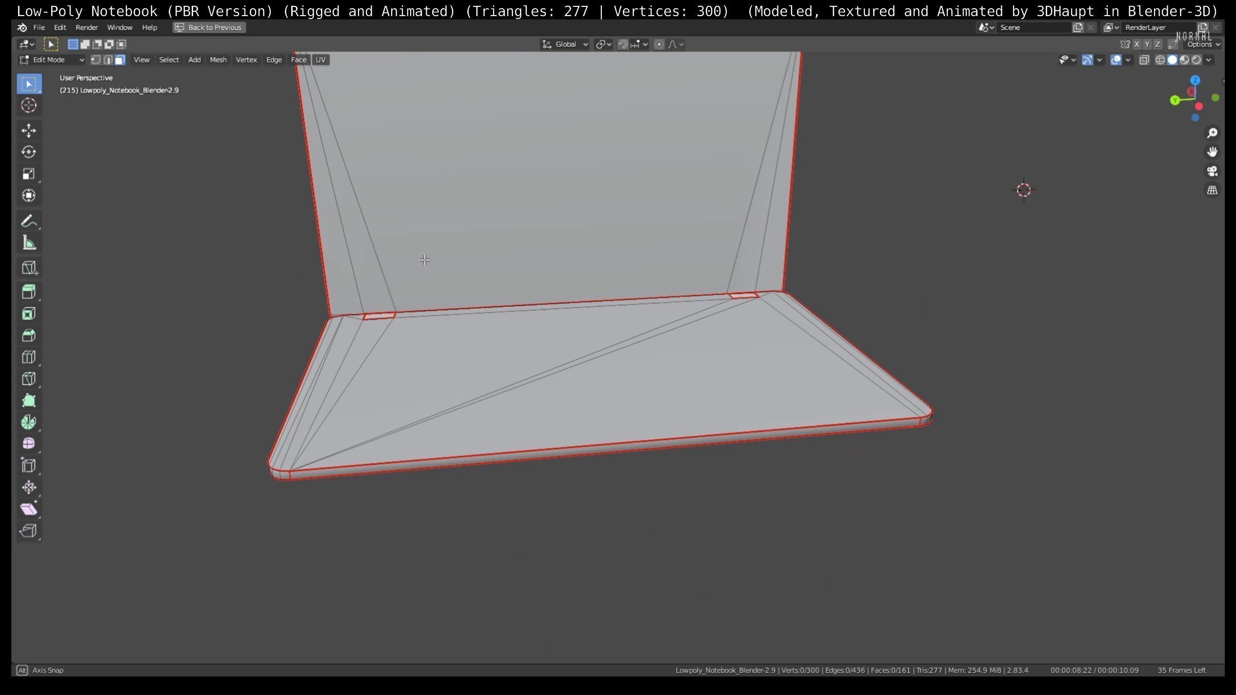 Lowpoly Notebook Blender-29 Version Low-poly 3D model_56
