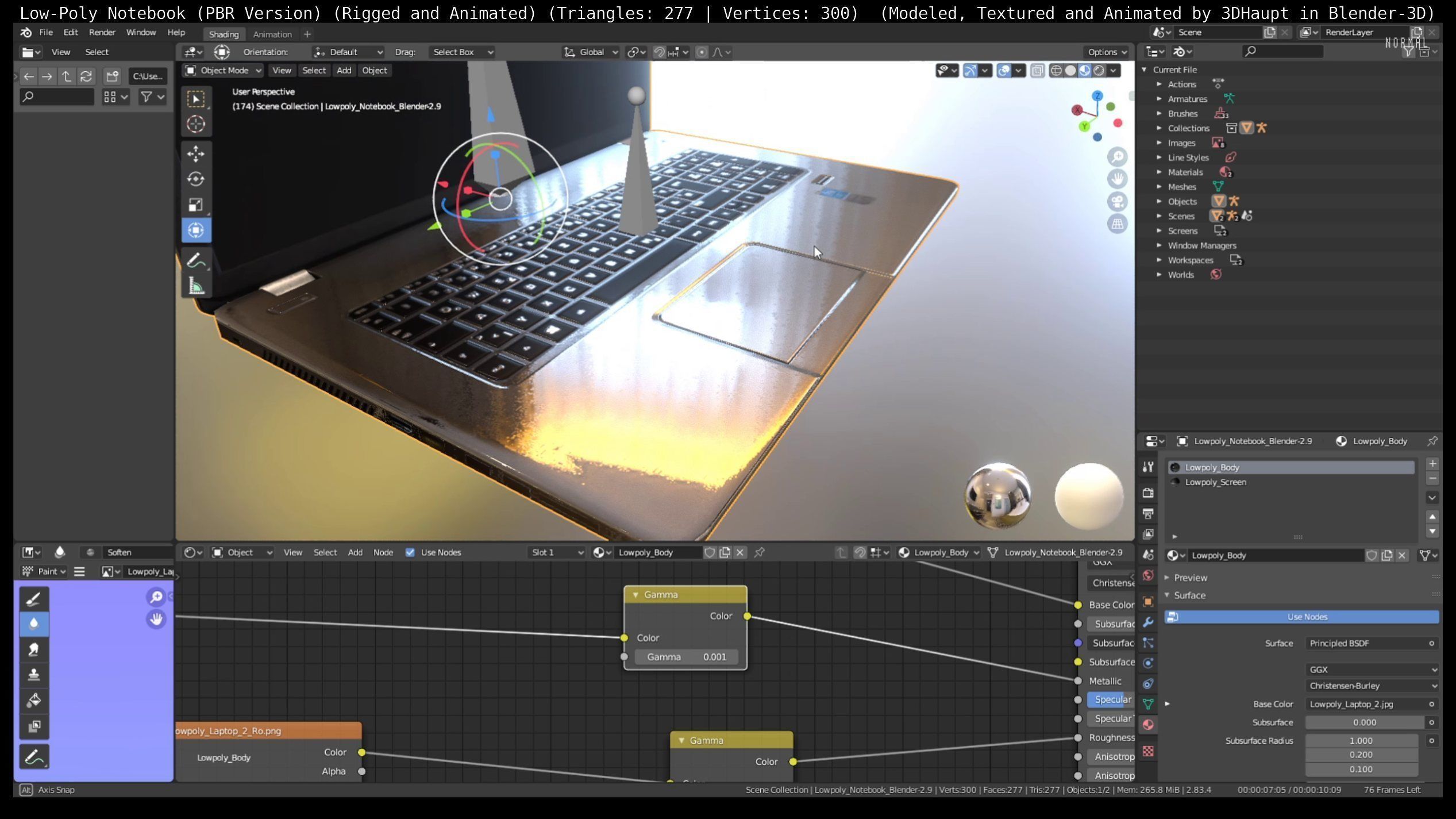 Lowpoly Notebook Blender-29 Version Low-poly 3D model_92