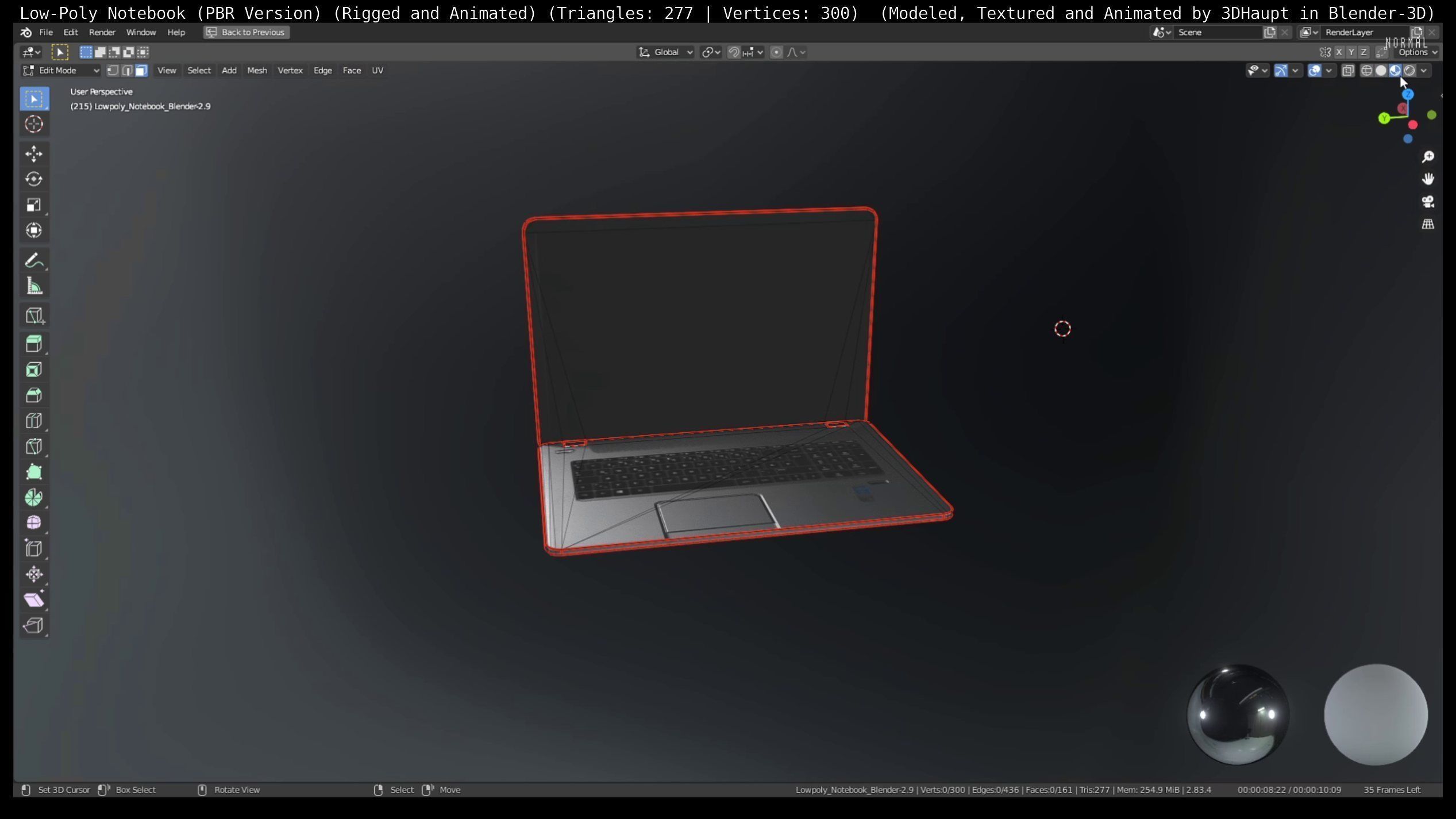 Lowpoly Notebook Blender-29 Version Low-poly 3D model_22