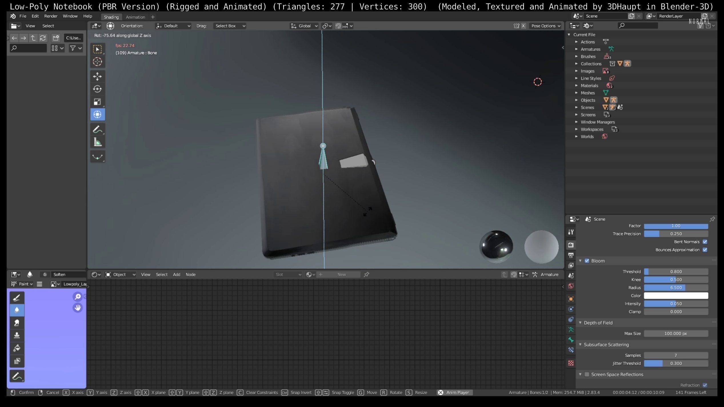 Lowpoly Notebook Blender-29 Version Low-poly 3D model_74