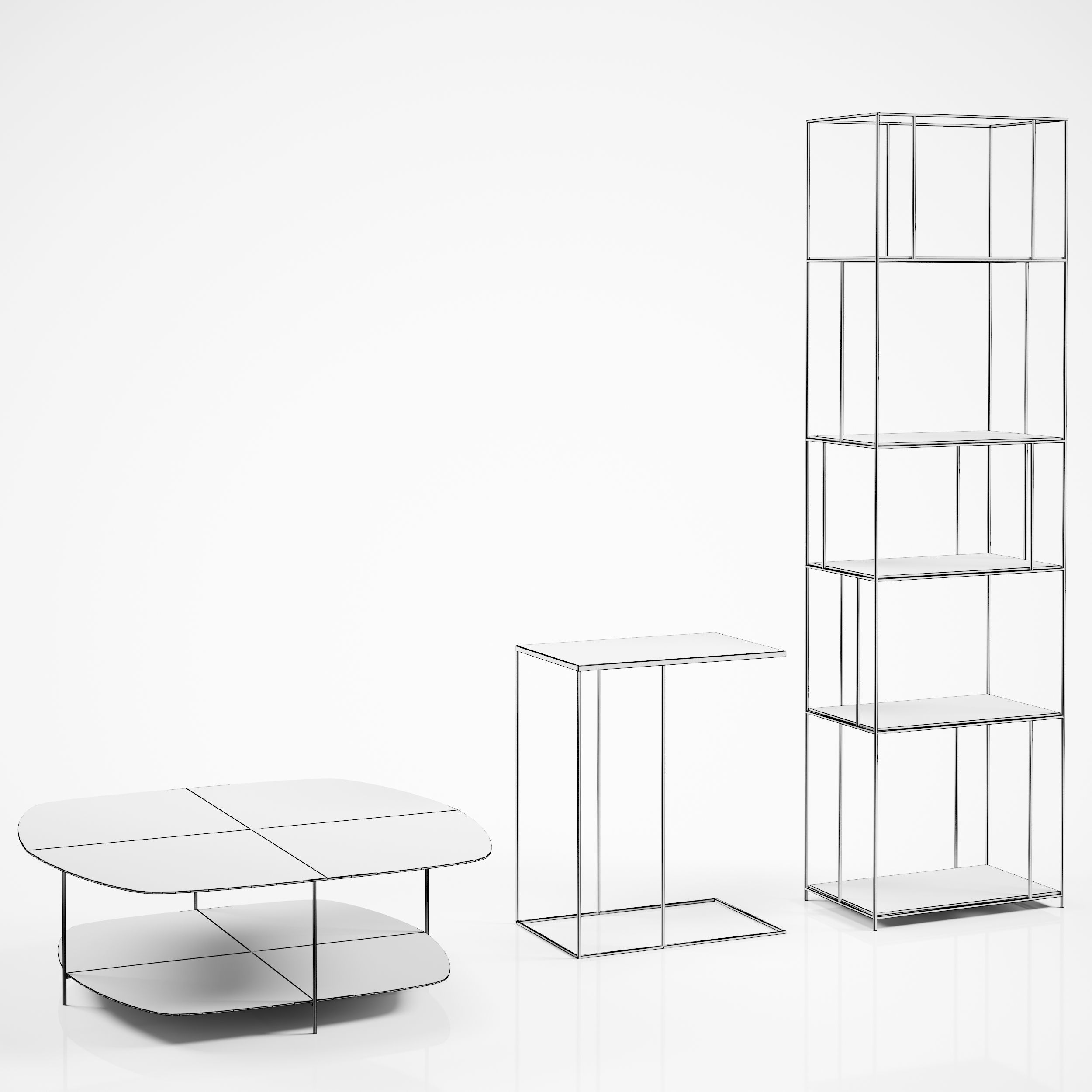 La redoute AM PM Bookcase and tables 3D model_4