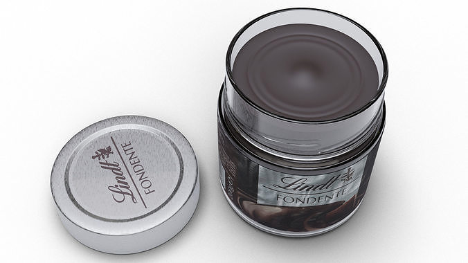 Lindt chocolate spread jar 3D model 3