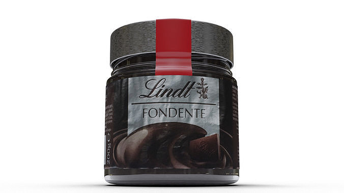 Lindt chocolate spread jar 3D model 2