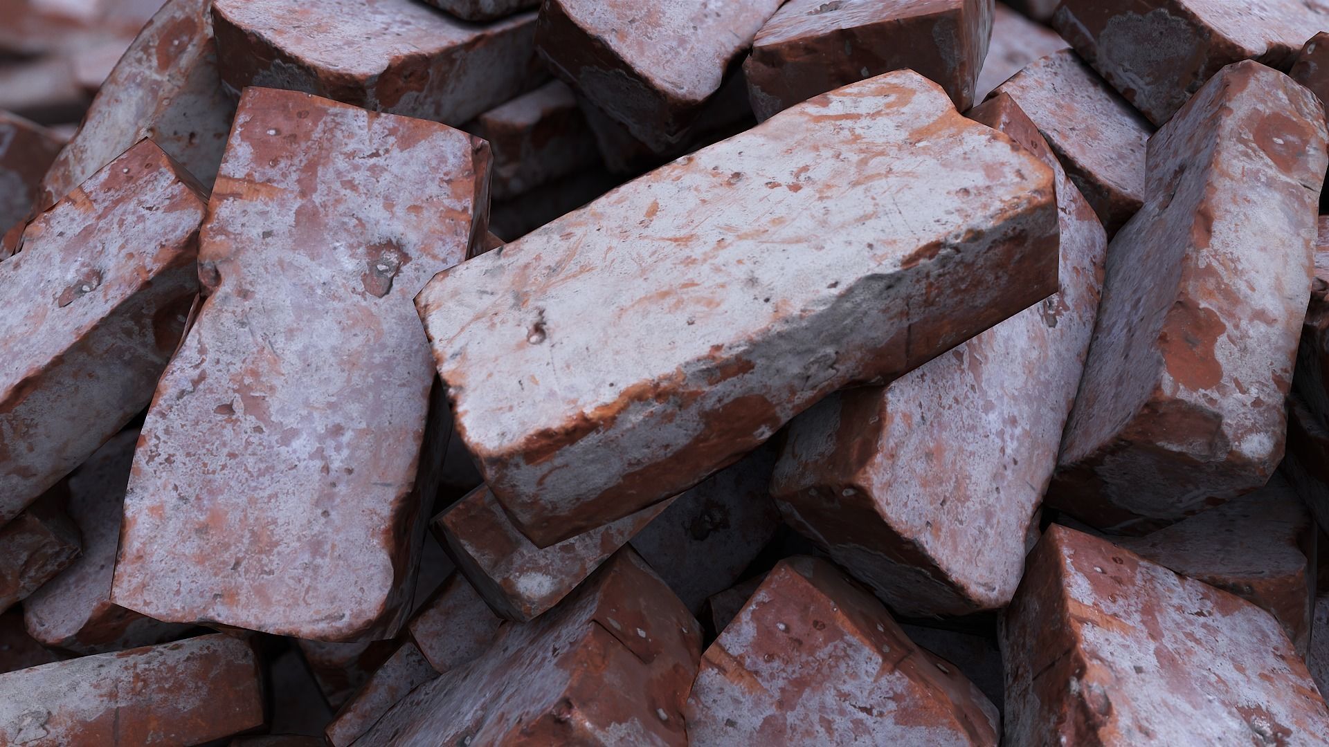 Brick 1 PBR Game Ready two bricks Low-poly 3D model_5