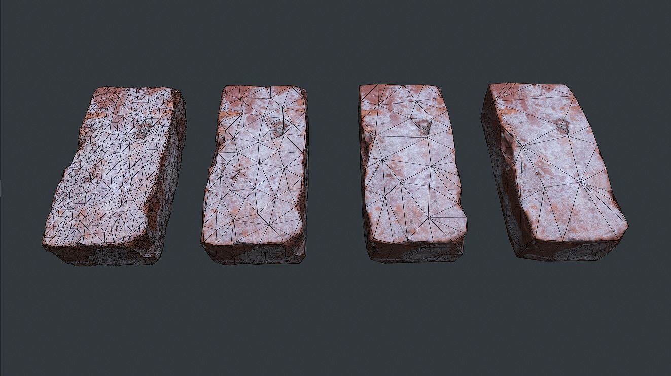 Brick 1 PBR Game Ready two bricks Low-poly 3D model_14