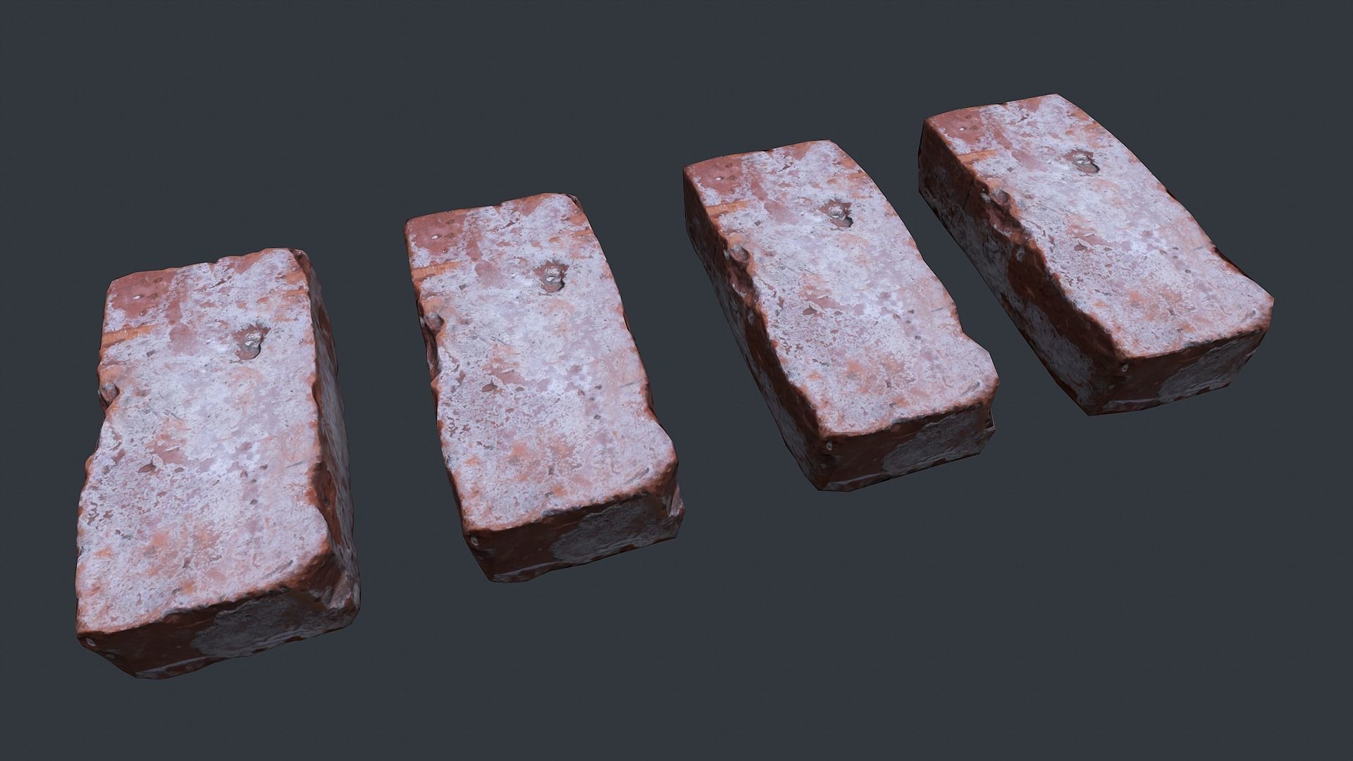Brick 1 PBR Game Ready two bricks Low-poly 3D model_13