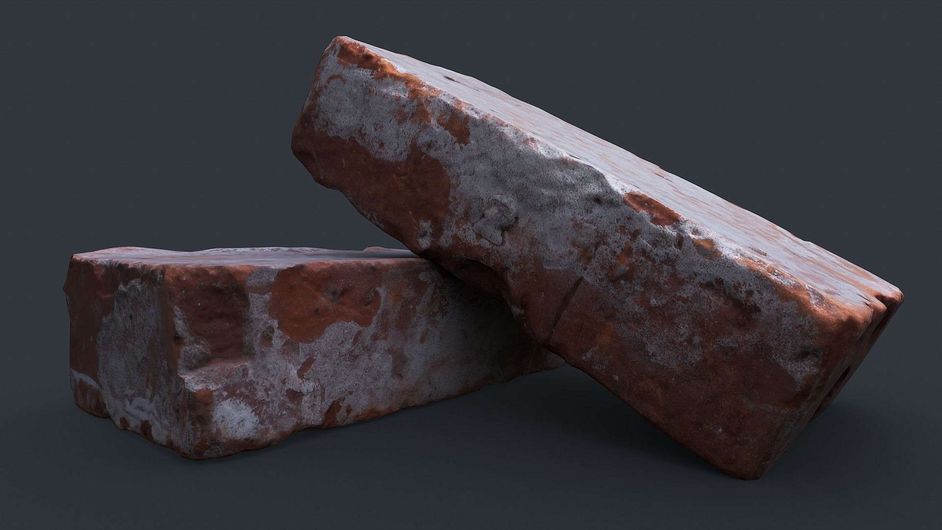 Brick 1 PBR Game Ready two bricks Low-poly 3D model_1