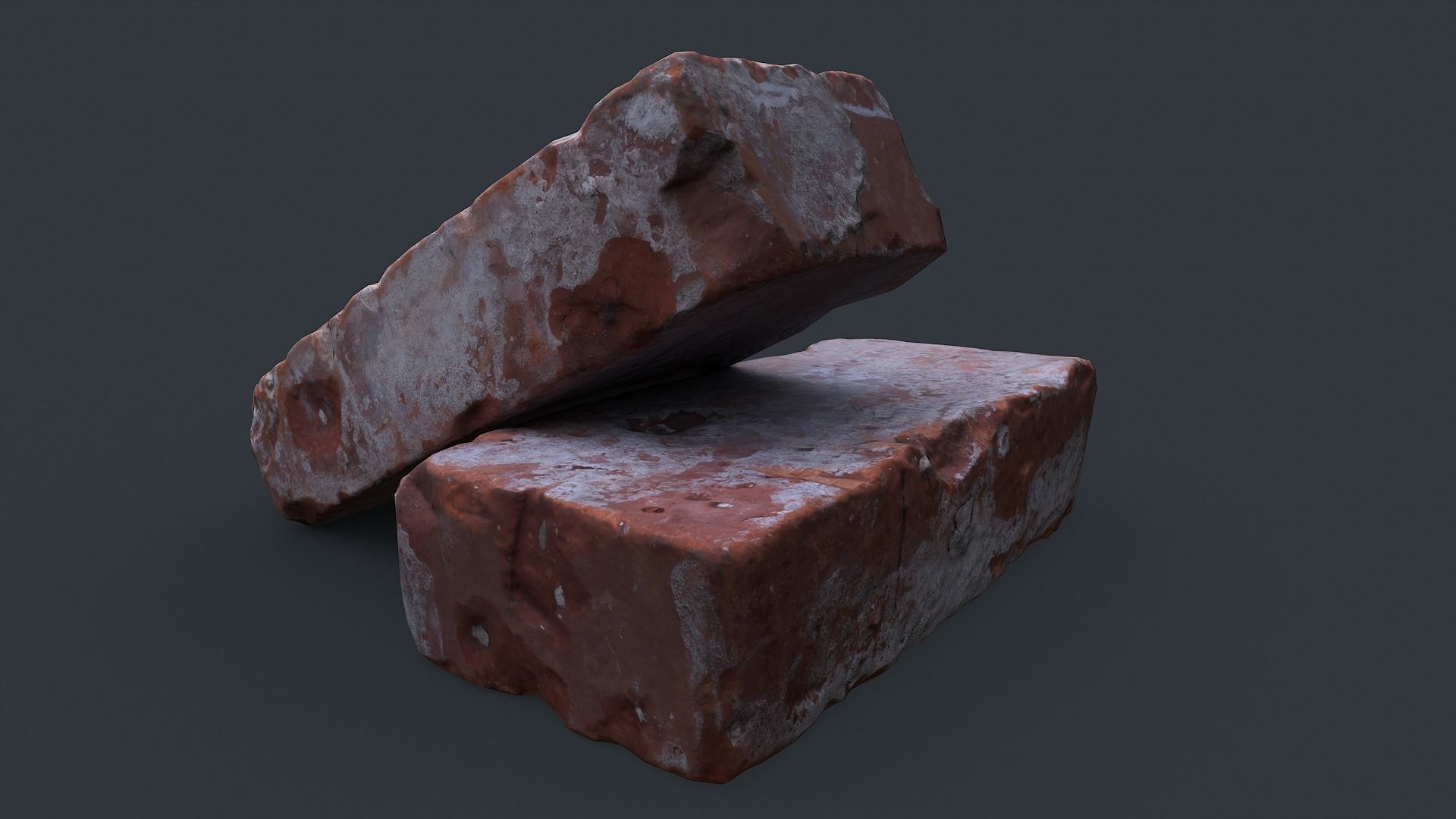 Brick 1 PBR Game Ready two bricks Low-poly 3D model_2