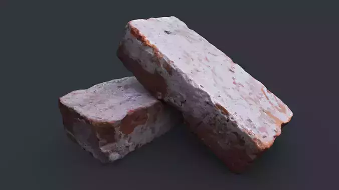 Brick 1 PBR Game Ready two bricks Low-poly 3D model