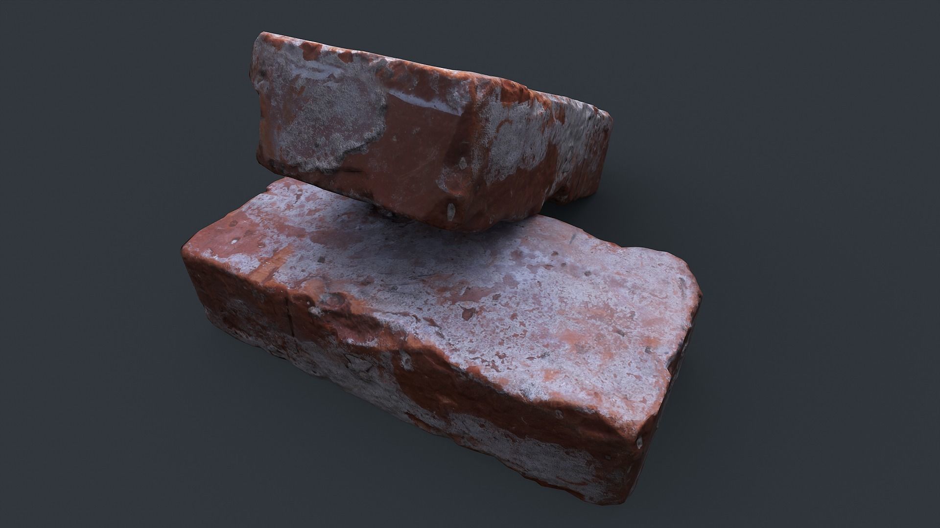 Brick 1 PBR Game Ready two bricks Low-poly 3D model_3