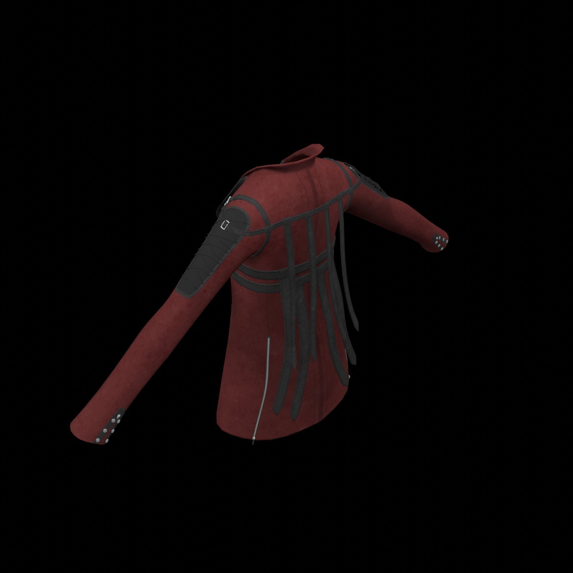 Red Leather Jacket Low-poly 3D model_1